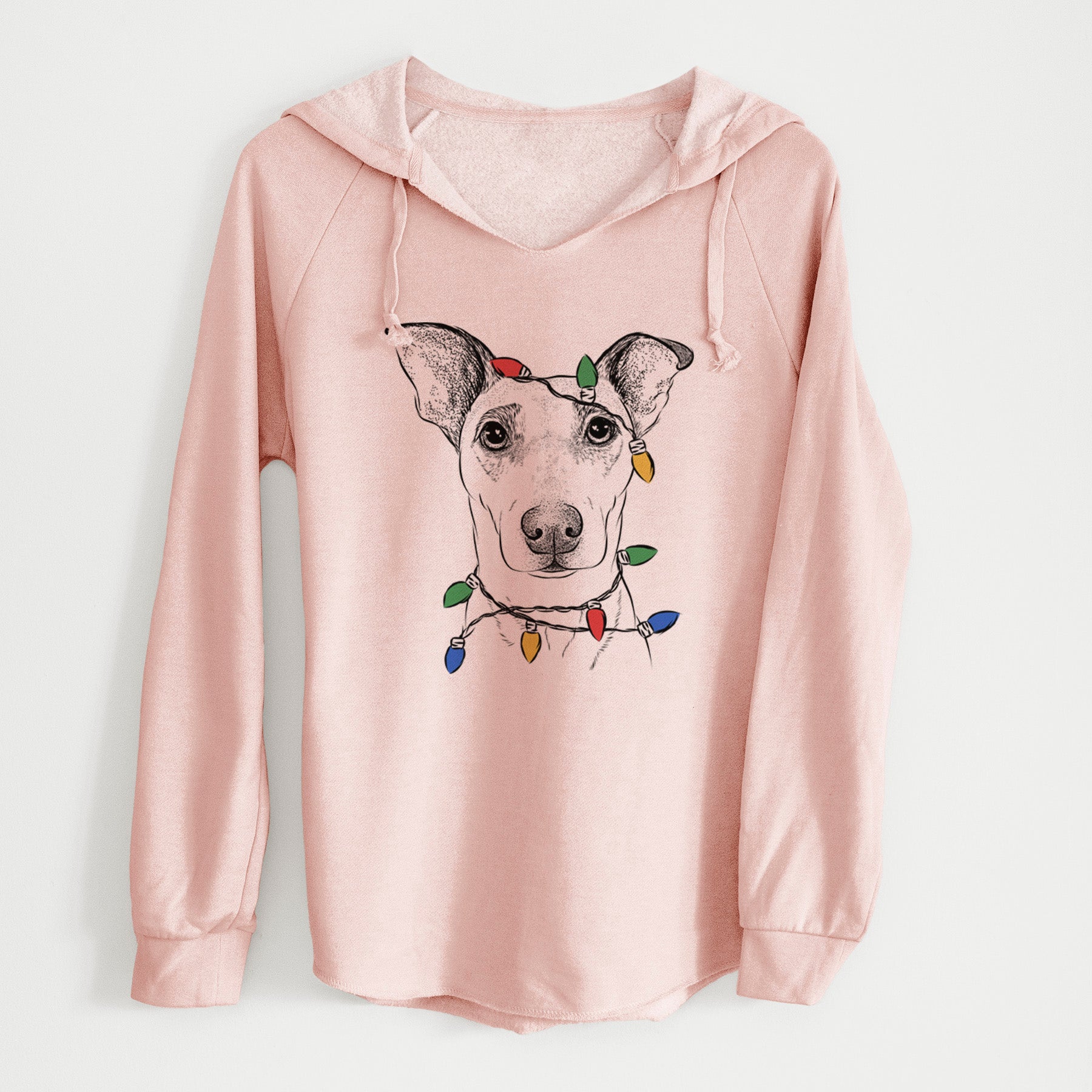 Christmas Lights Georgie Rat the Terrier Mix - Cali Wave Hooded Sweatshirt