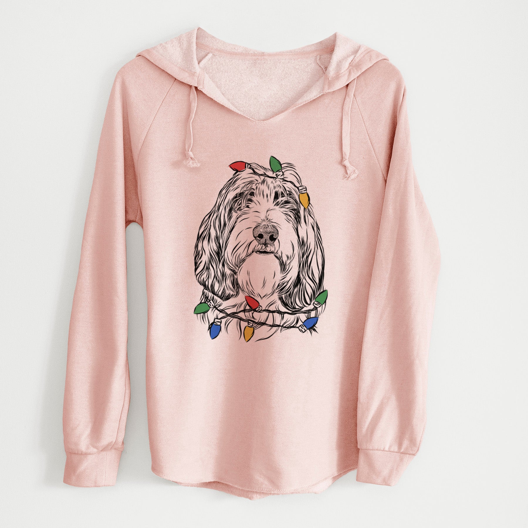 Christmas Lights Gerard the Petit Basset Griffon Vendeen - Cali Wave Hooded Sweatshirt