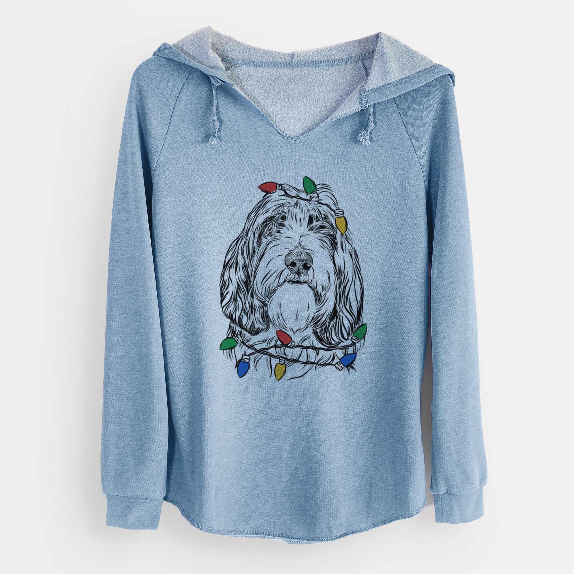 Christmas Lights Gerard the Petit Basset Griffon Vendeen - Cali Wave Hooded Sweatshirt