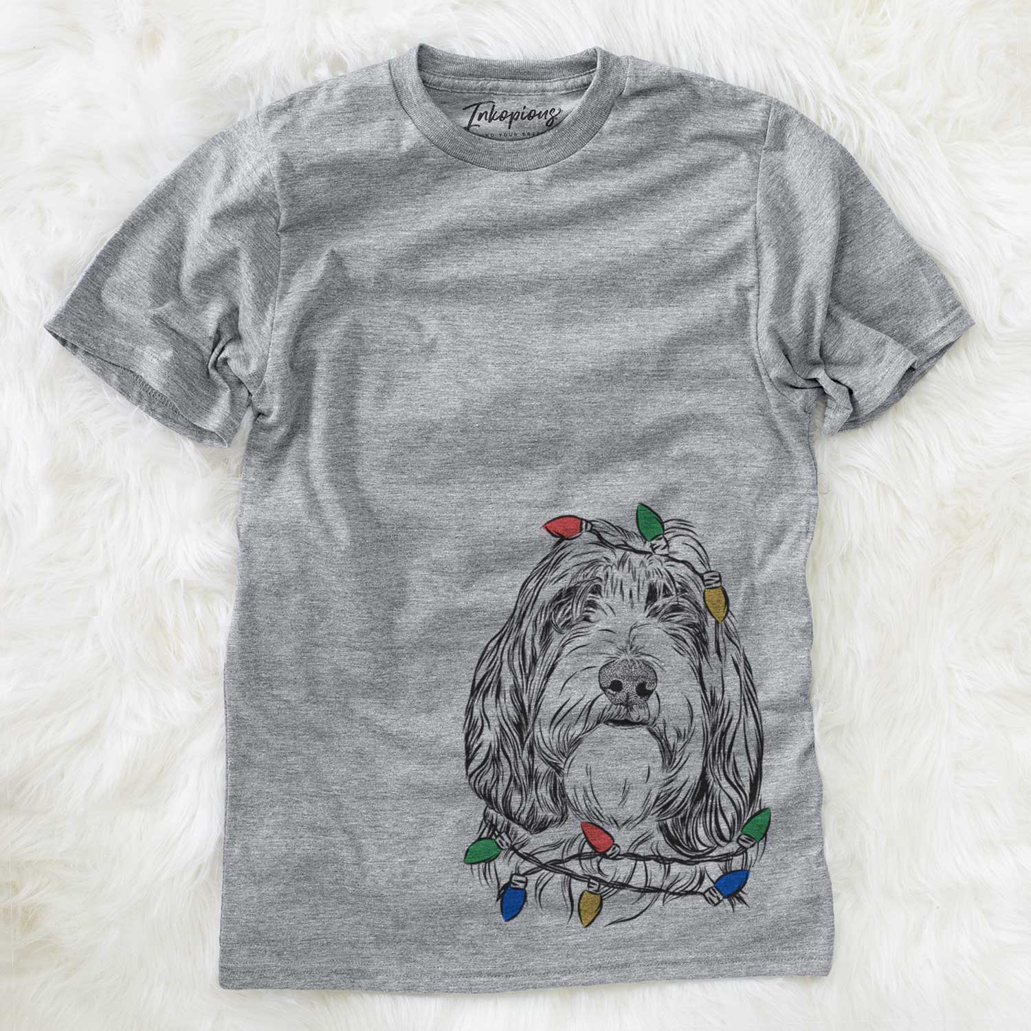 Christmas Lights Gerard the Petit Basset Griffon Vendeen - Unisex Crewneck