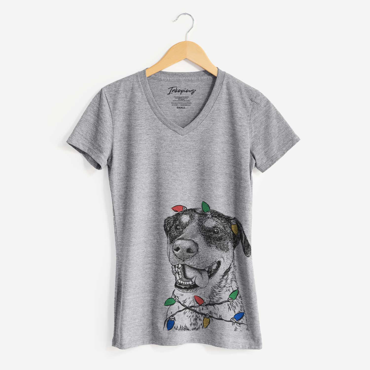Christmas Lights Gerti the Mixed Breed - Women's V-neck Shirt