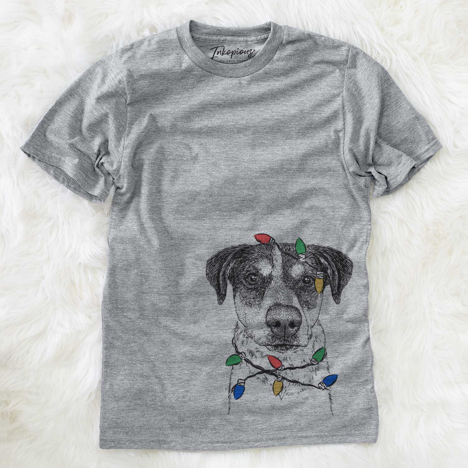 Christmas Lights Gertrude the Mixed Breed - Unisex Crewneck