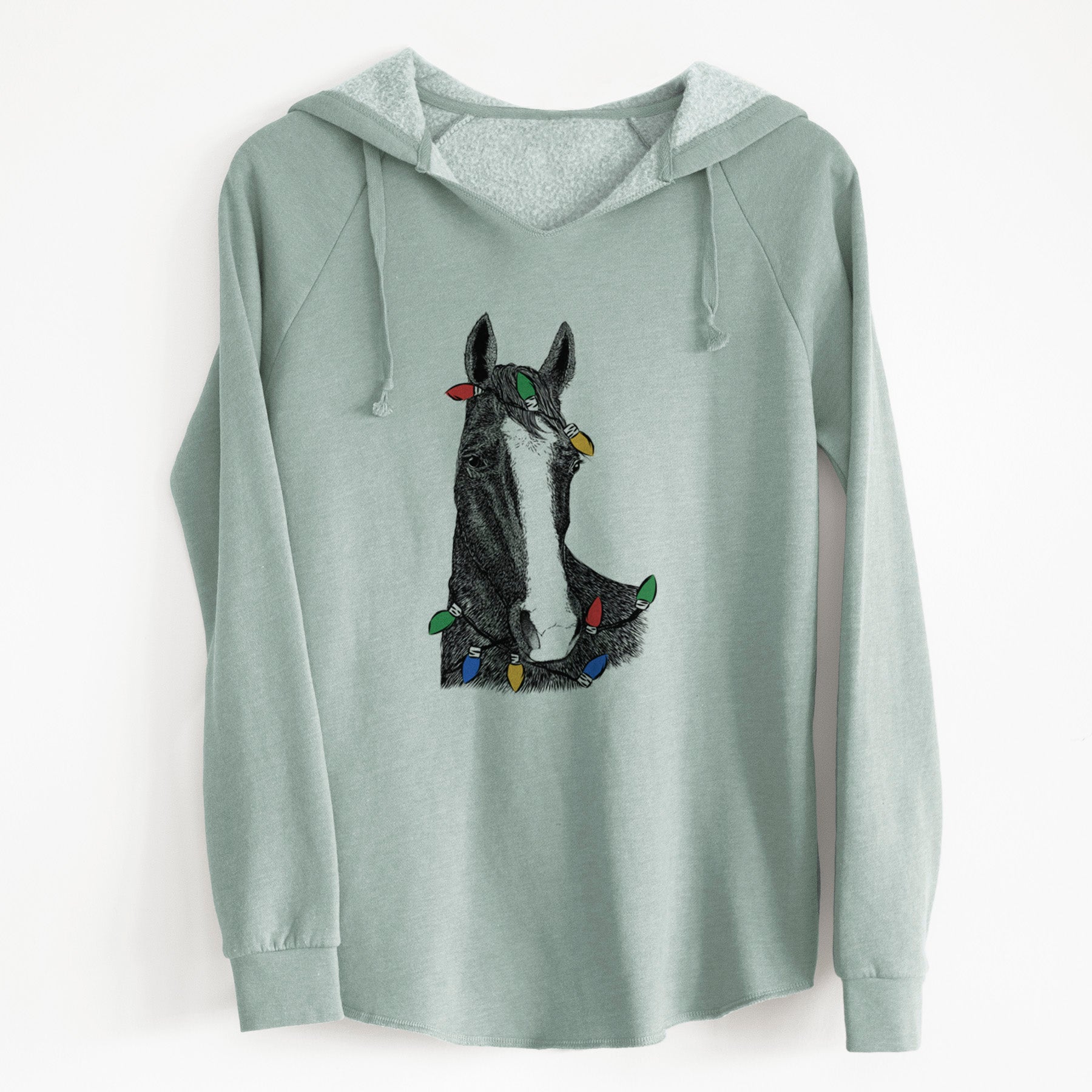 Christmas Lights Gibson the Tennessee Walking Horse - Cali Wave Hooded Sweatshirt