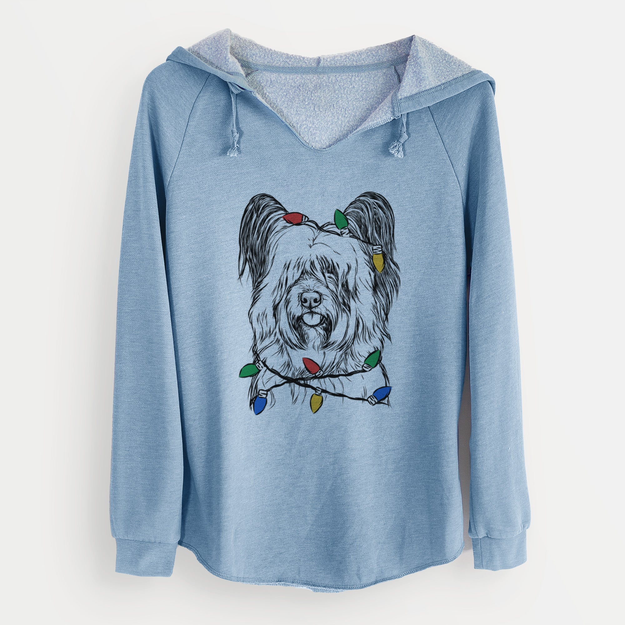 Christmas Lights Gideon the Skye Terrier - Cali Wave Hooded Sweatshirt