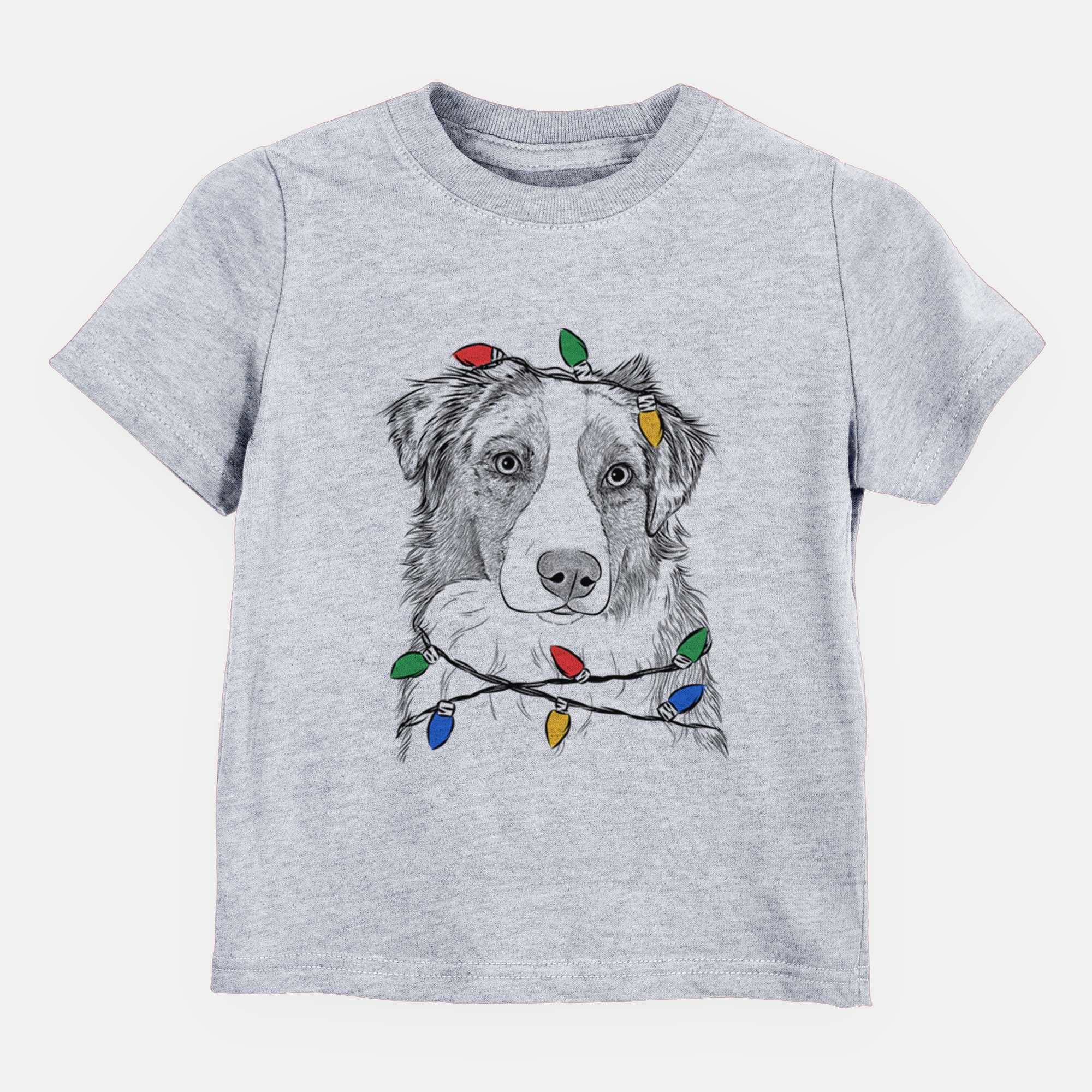 Christmas Lights Ginger the Australian Shepherd - Kids/Youth/Toddler Shirt