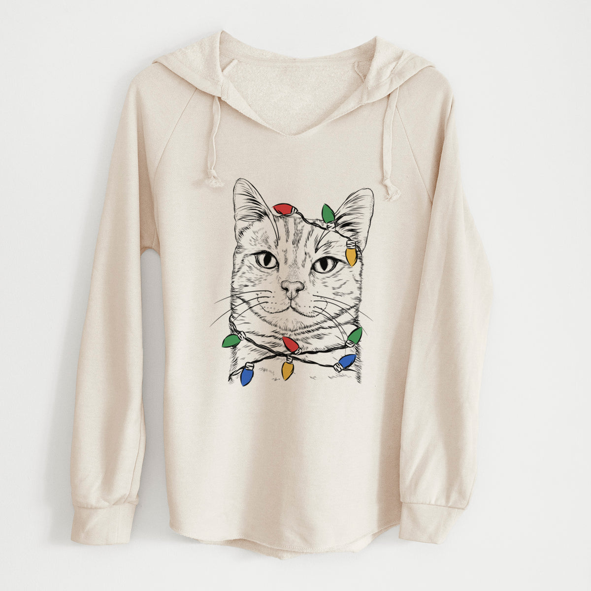 Christmas Lights Ginger Tom the Tabby Cat - Cali Wave Hooded Sweatshirt