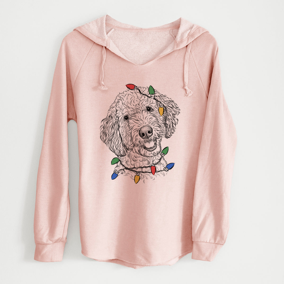 Christmas Lights Gizmo the Goldendoodle - Cali Wave Hooded Sweatshirt