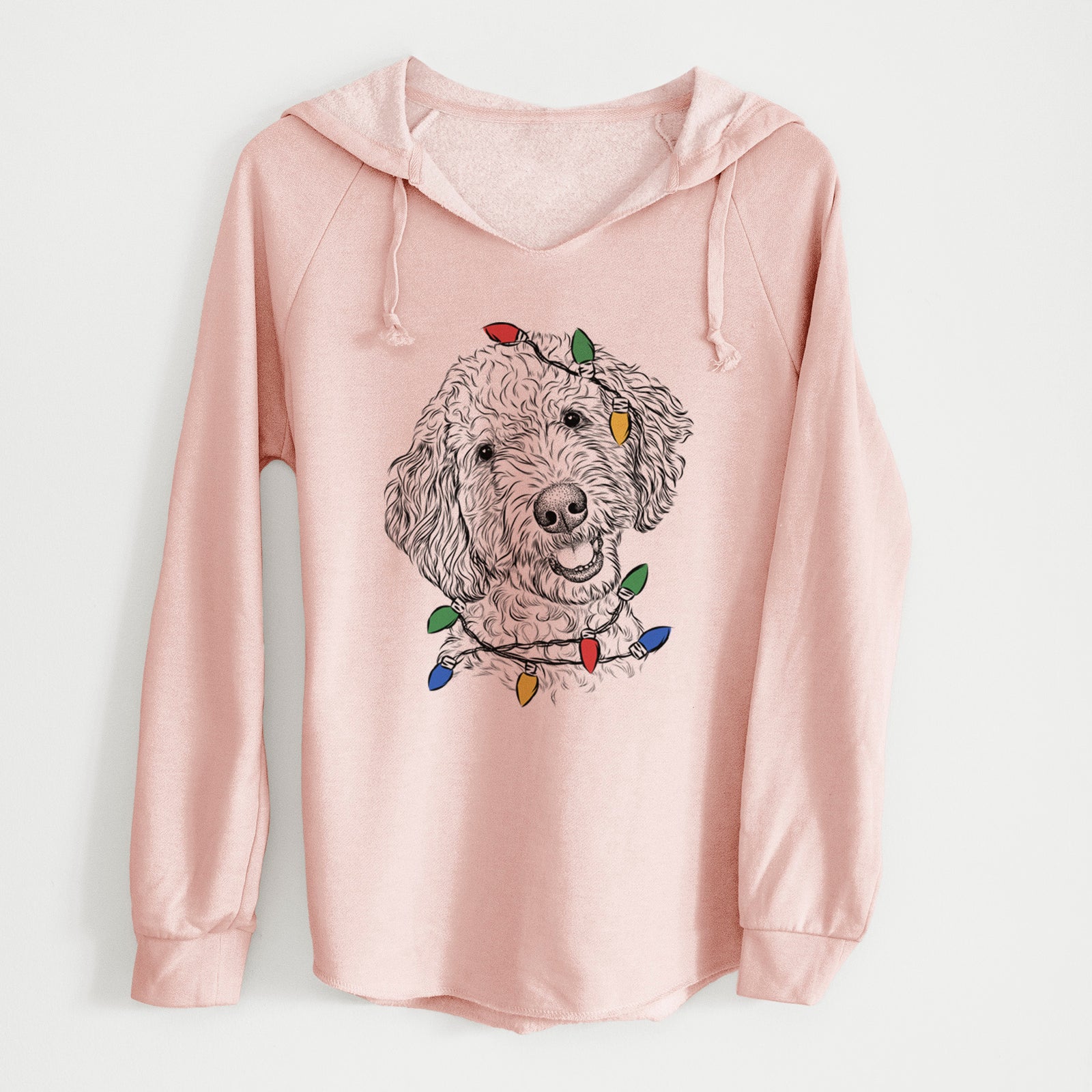 Christmas Lights Gizmo the Goldendoodle - Cali Wave Hooded Sweatshirt