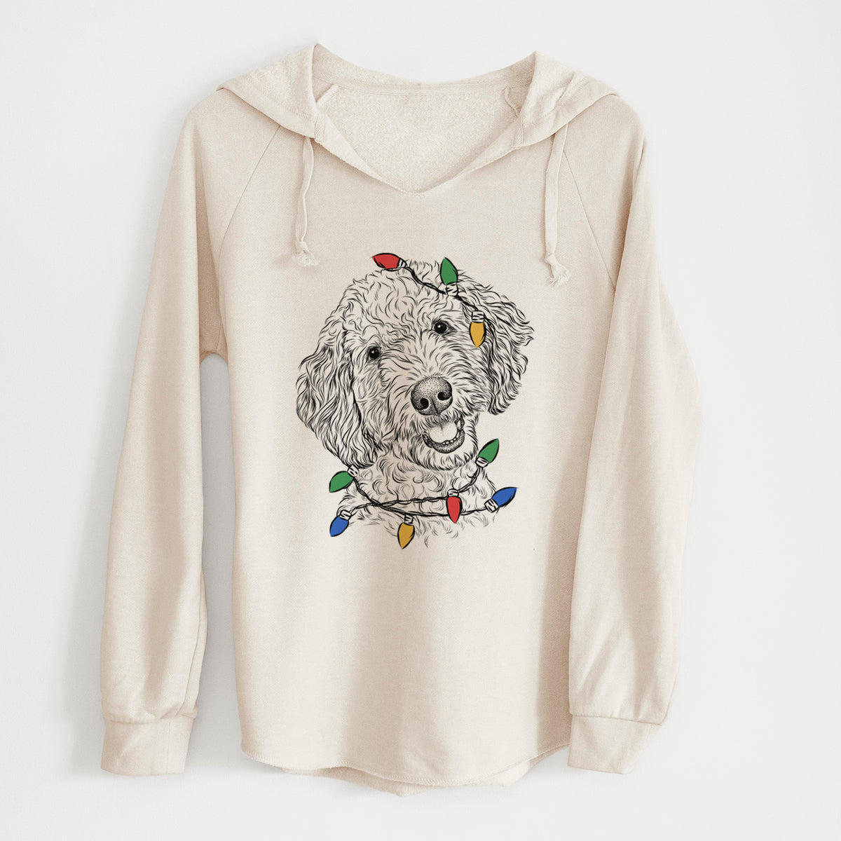 Christmas Lights Gizmo the Goldendoodle - Cali Wave Hooded Sweatshirt