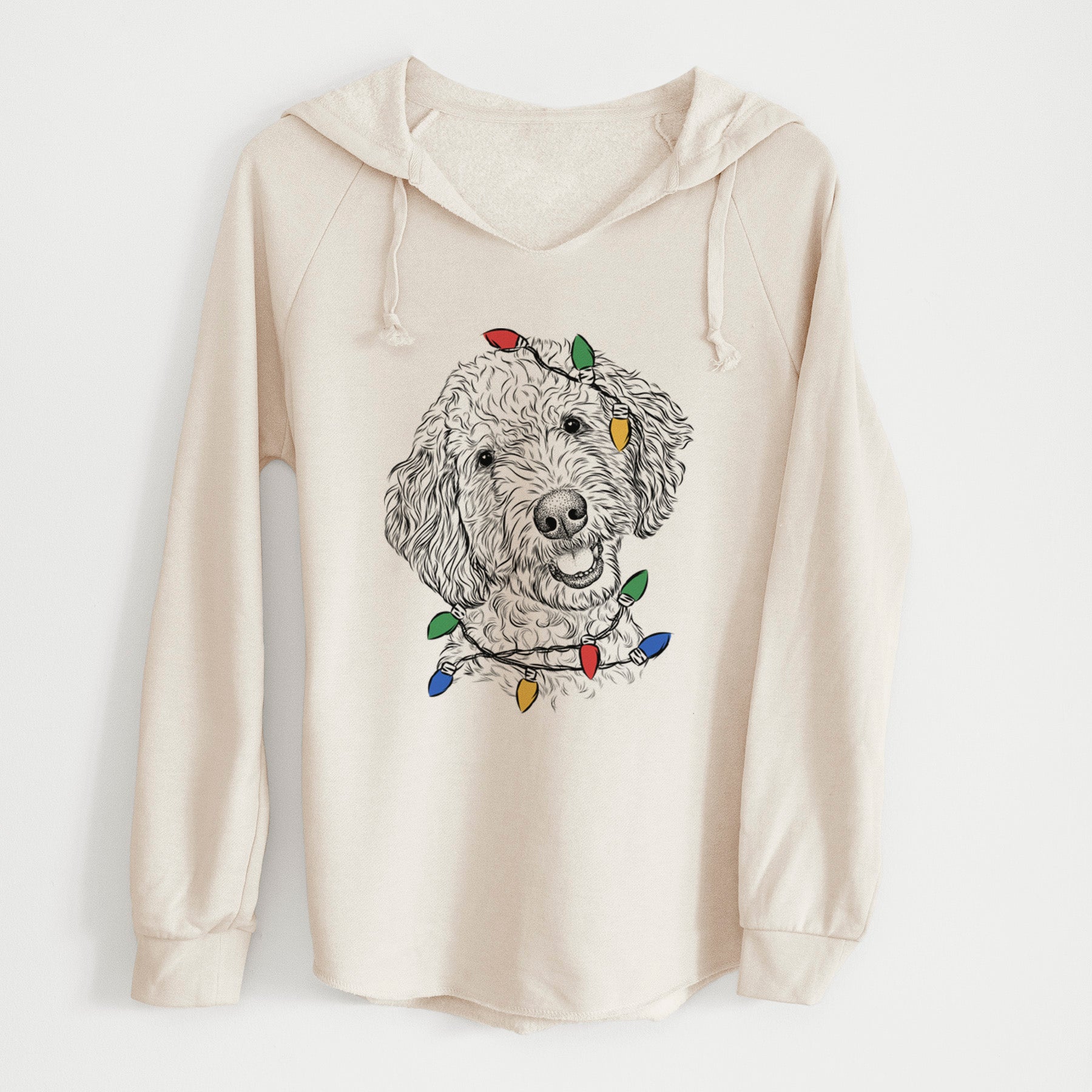 Christmas Lights Gizmo the Goldendoodle - Cali Wave Hooded Sweatshirt
