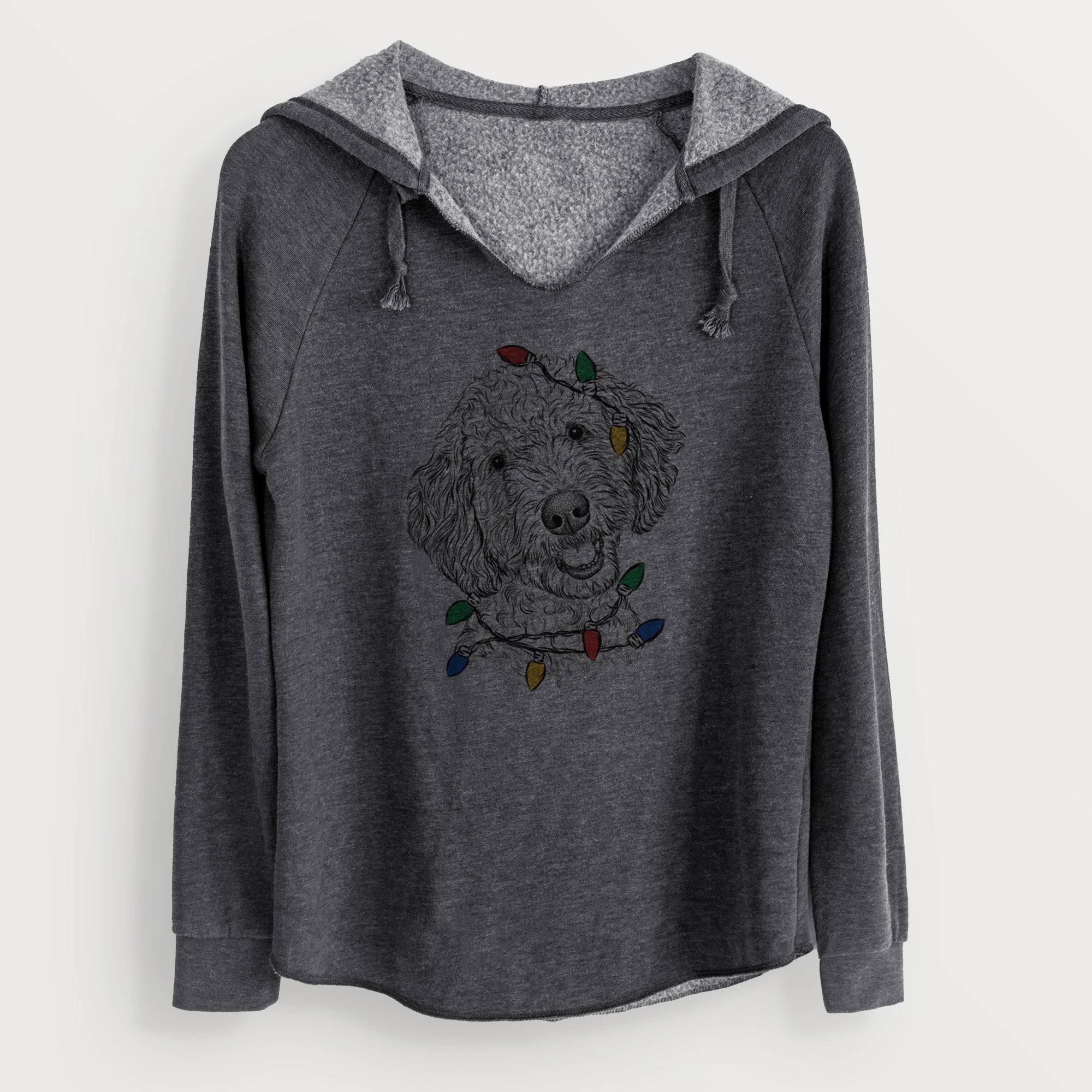 Christmas Lights Gizmo the Goldendoodle - Cali Wave Hooded Sweatshirt