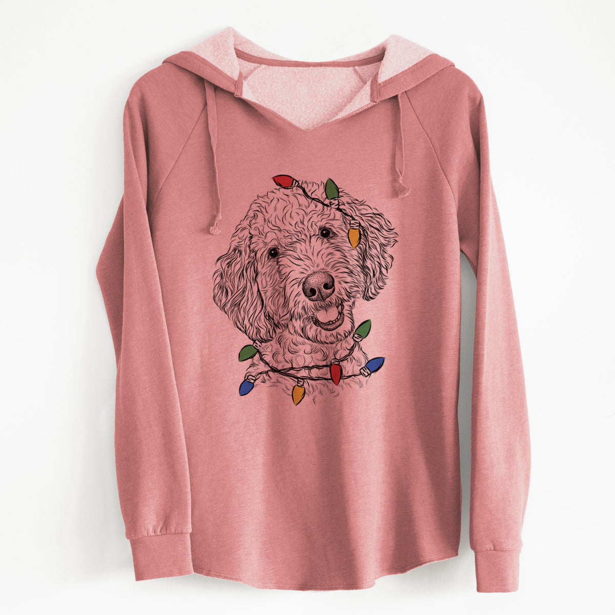 Christmas Lights Gizmo the Goldendoodle - Cali Wave Hooded Sweatshirt