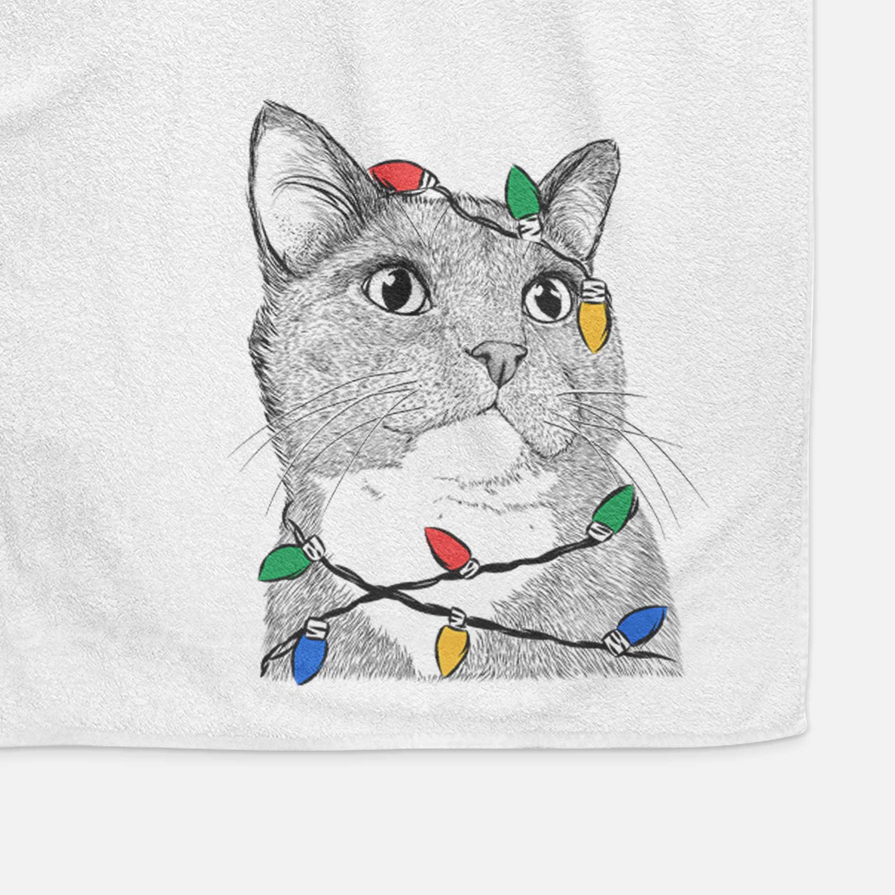 Gizmo the Grey Cat Decorative Hand Towel