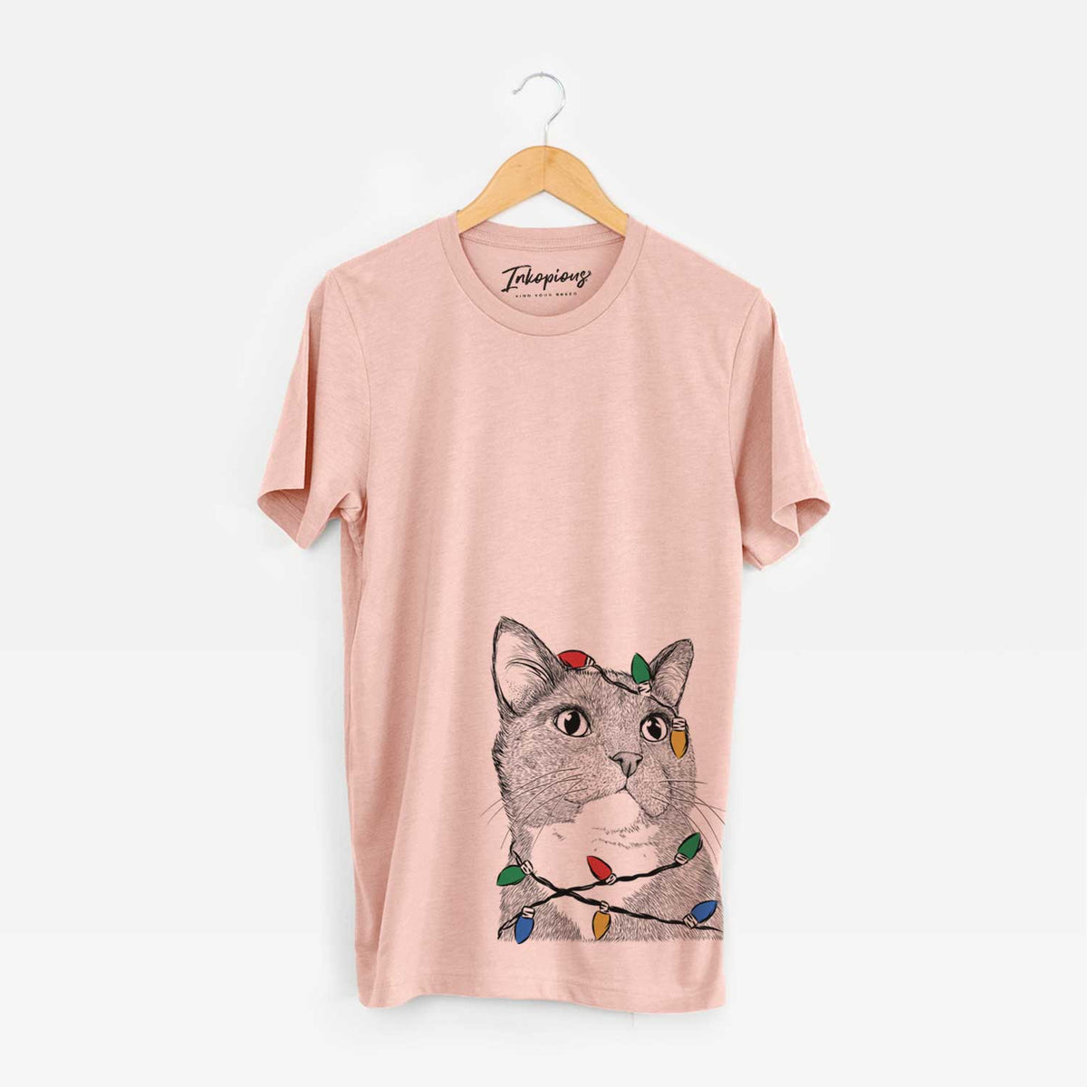 Christmas Lights Gizmo the Grey Cat - Unisex Crewneck