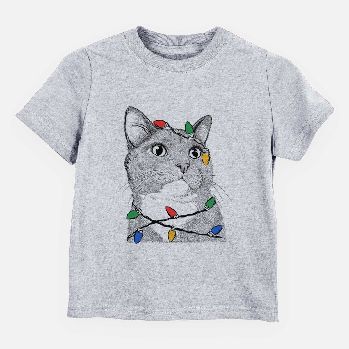 Christmas Lights Gizmo the Grey Cat - Kids/Youth/Toddler Shirt