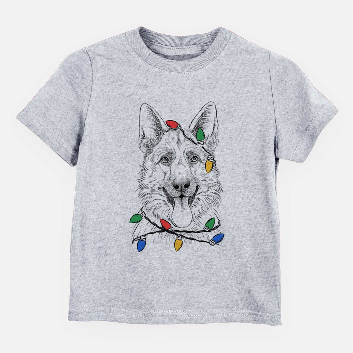 Christmas Lights Grace the German Shepherd - Kids/Youth/Toddler Shirt