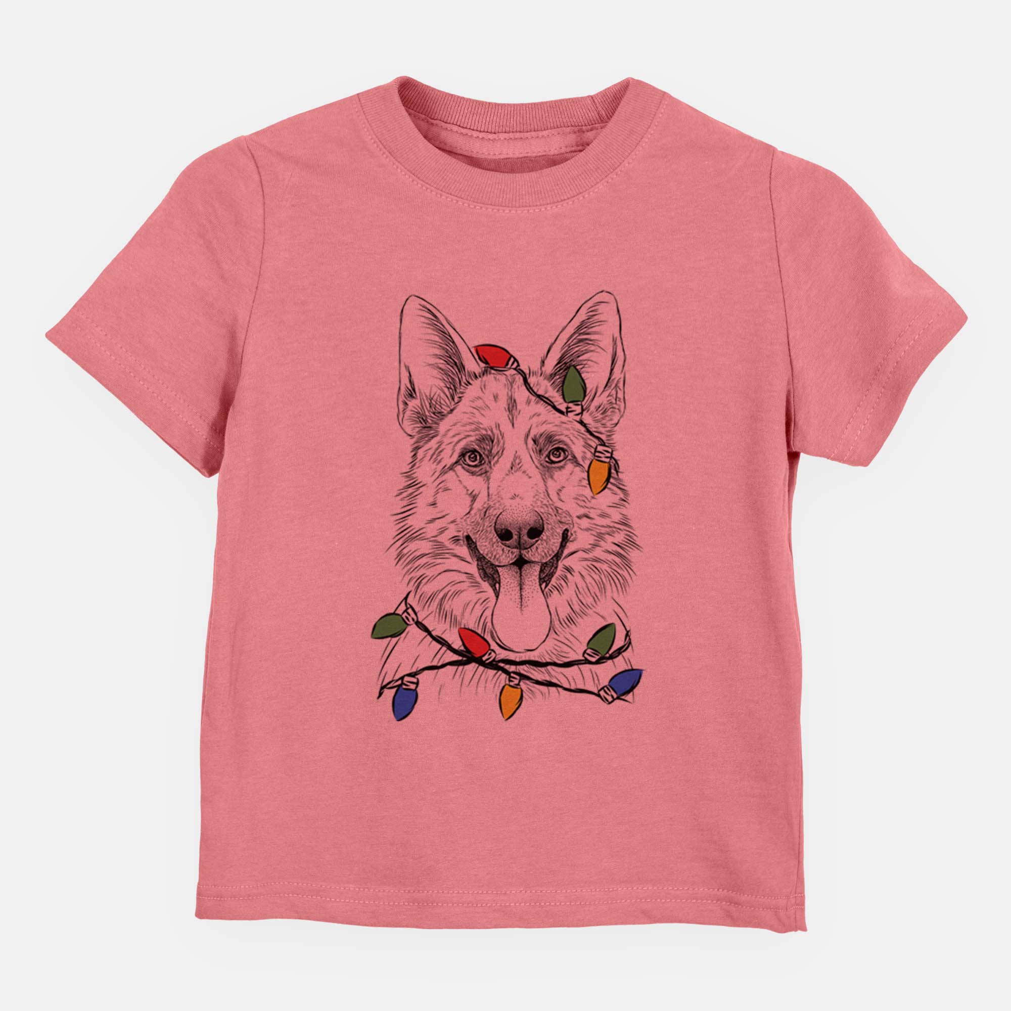 Christmas Lights Grace the German Shepherd - Kids/Youth/Toddler Shirt