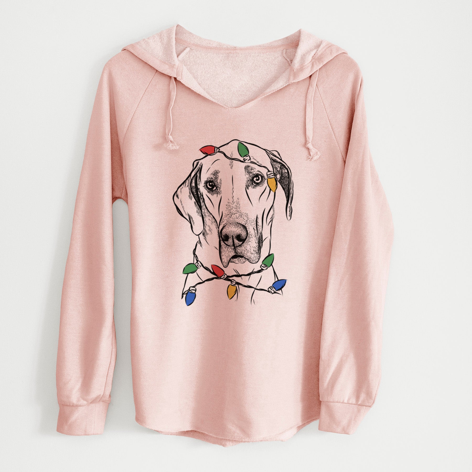 Christmas Lights Gracie the Great Dane - Cali Wave Hooded Sweatshirt