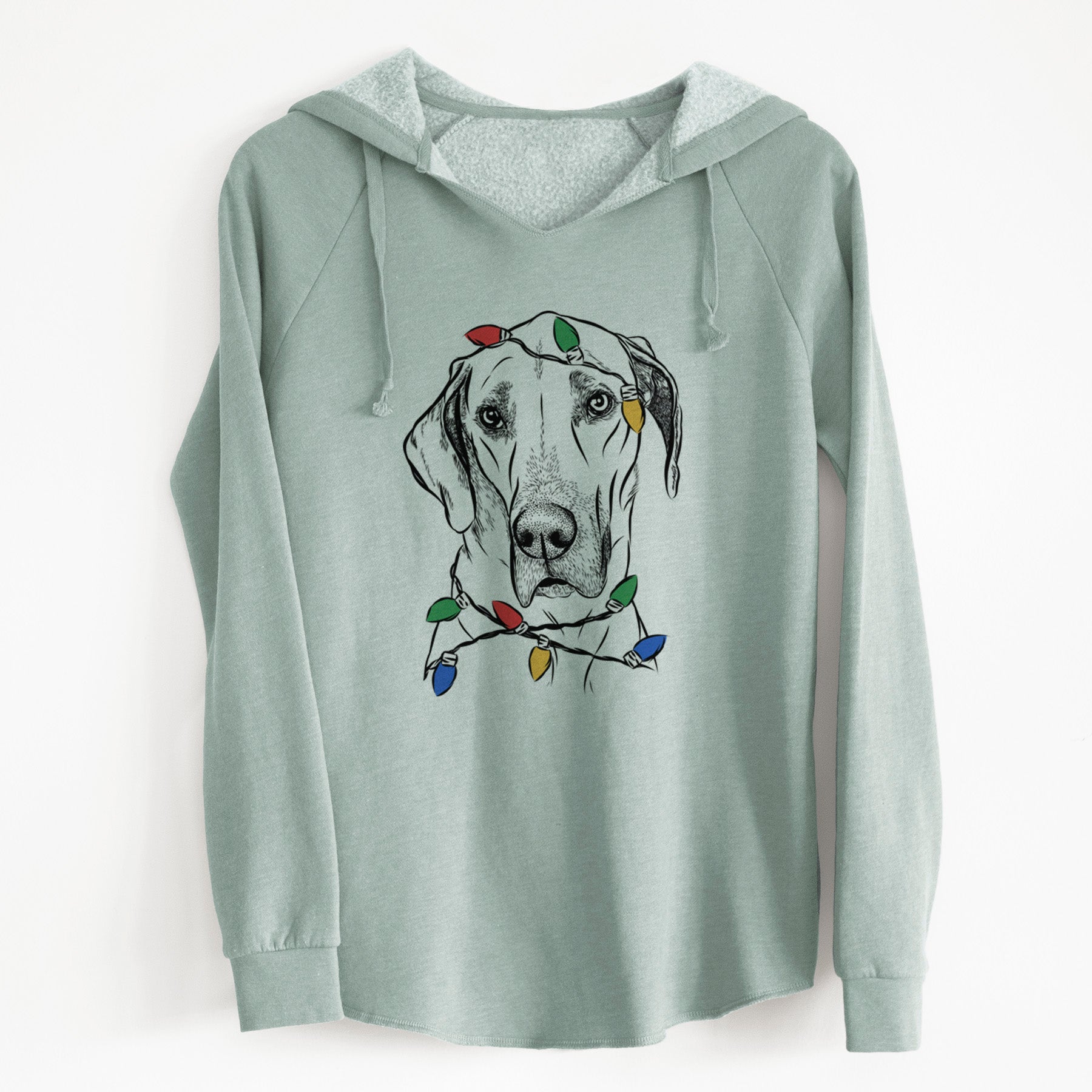 Christmas Lights Gracie the Great Dane - Cali Wave Hooded Sweatshirt