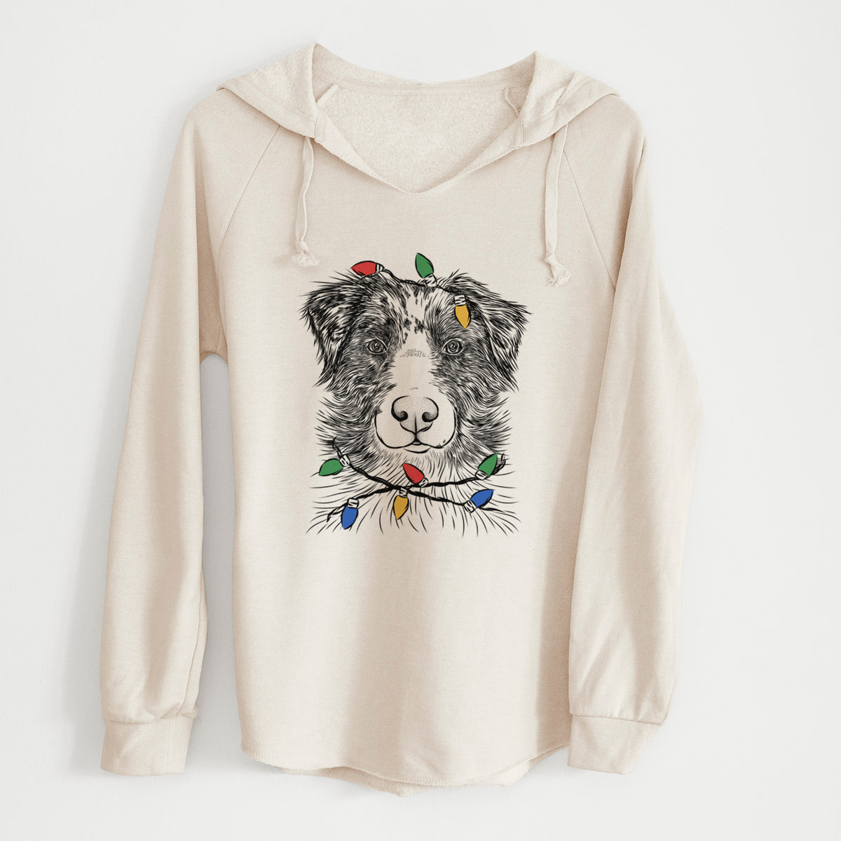 Christmas Lights Gram the Australian Shepherd - Cali Wave Hooded Sweatshirt
