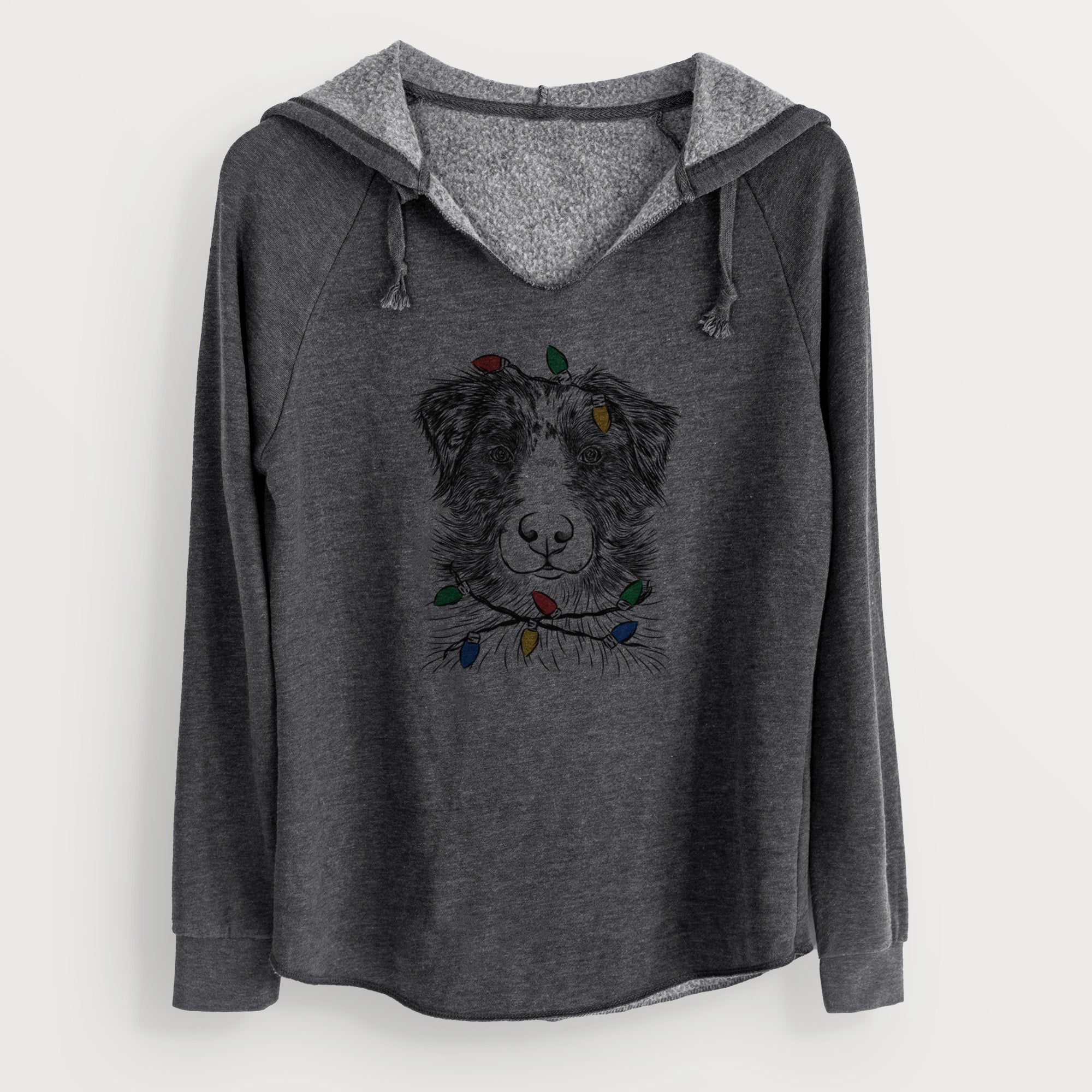 Christmas Lights Gram the Australian Shepherd - Cali Wave Hooded Sweatshirt