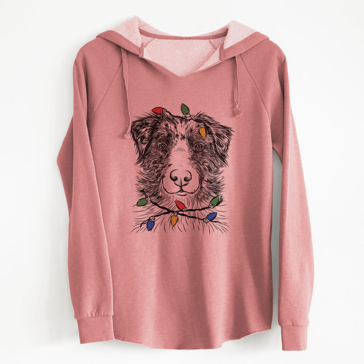 Christmas Lights Gram the Australian Shepherd - Cali Wave Hooded Sweatshirt