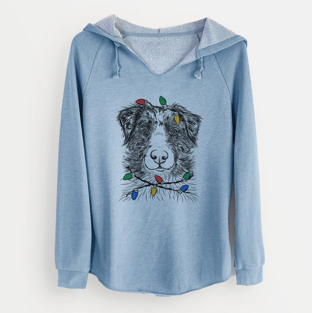 Christmas Lights Gram the Australian Shepherd - Cali Wave Hooded Sweatshirt