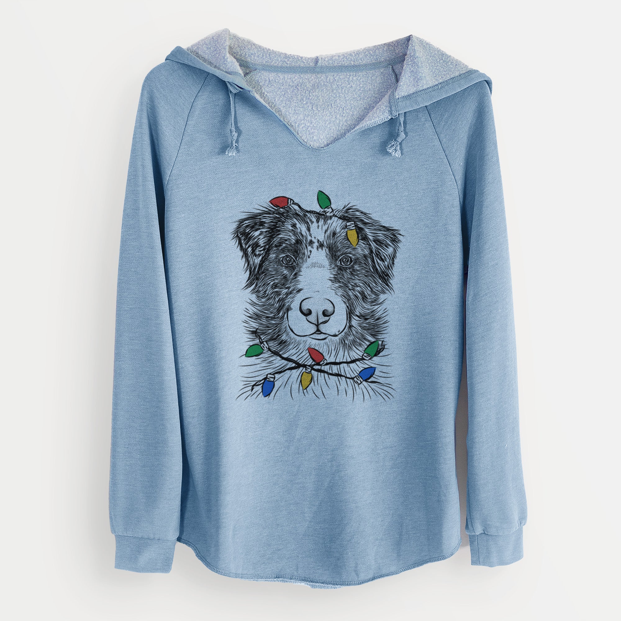 Christmas Lights Gram the Australian Shepherd - Cali Wave Hooded Sweatshirt