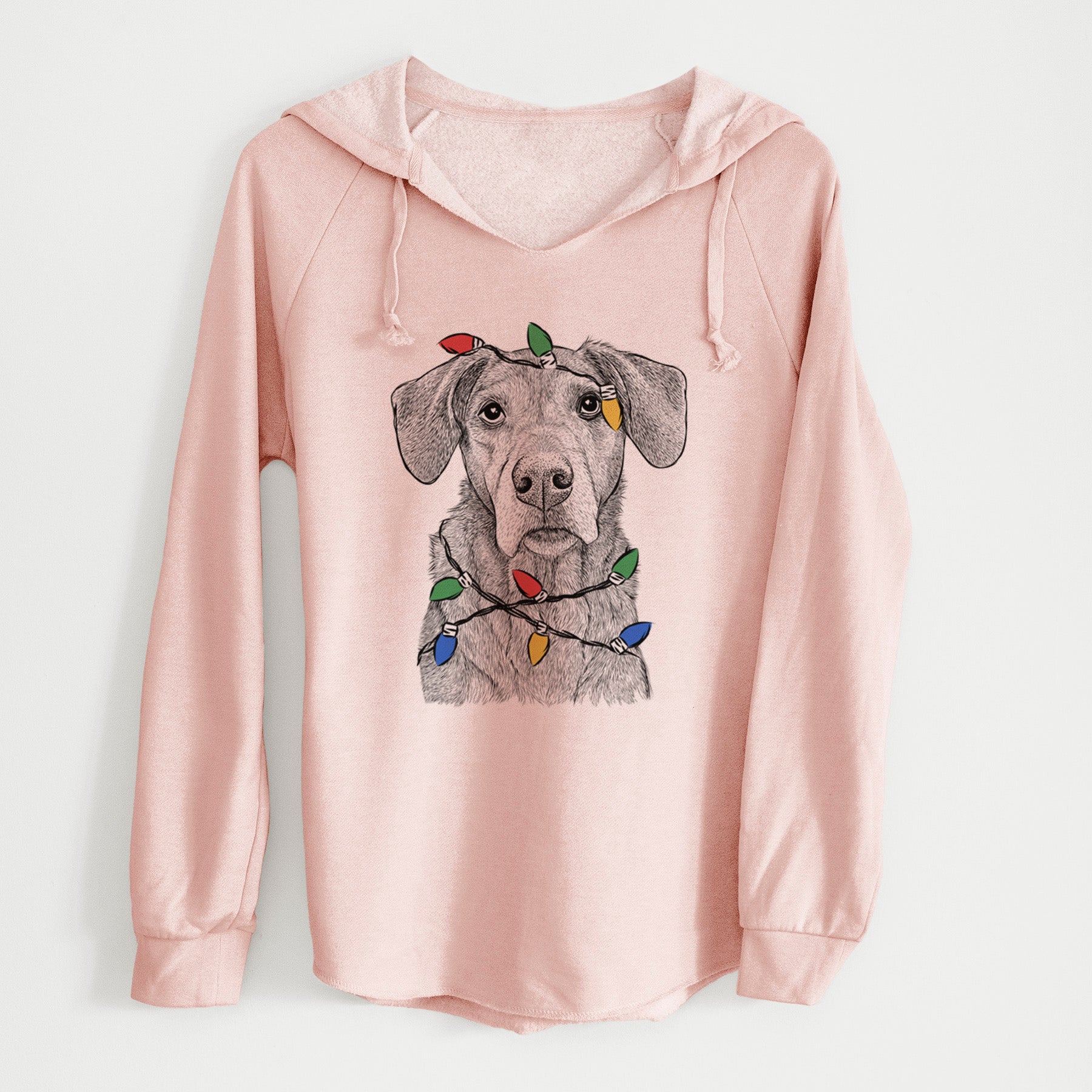 Christmas Lights Gravy the Plott Hound Beagle Mix - Cali Wave Hooded Sweatshirt