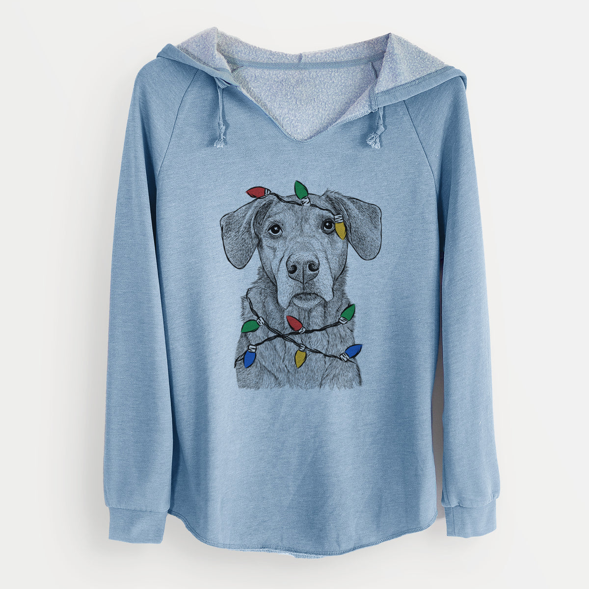 Christmas Lights Gravy the Plott Hound Beagle Mix - Cali Wave Hooded Sweatshirt