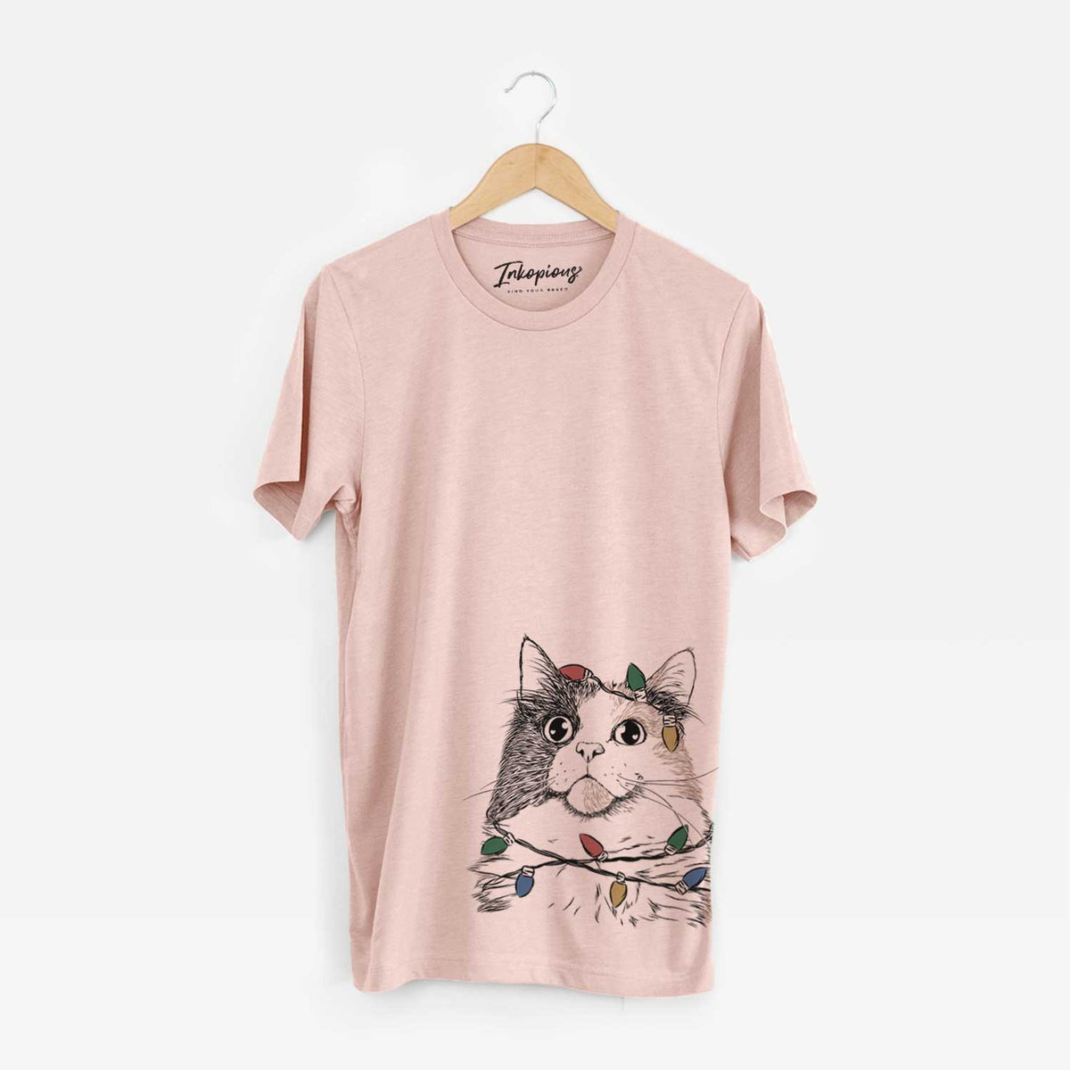 Christmas Lights Greta the Calico Cat - Unisex Crewneck