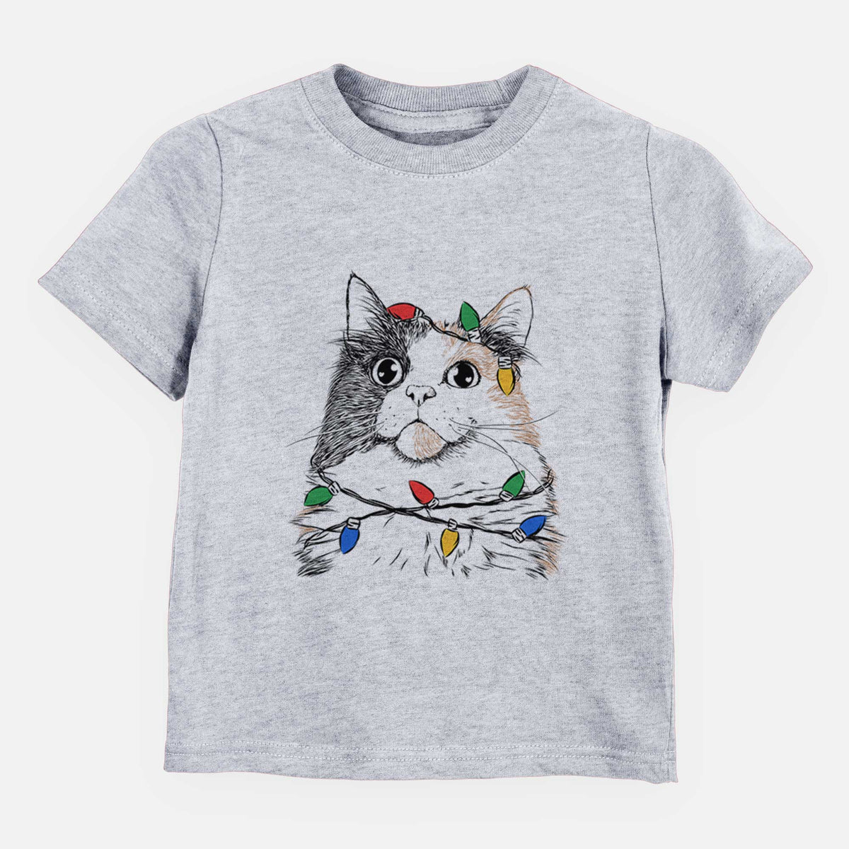 Christmas Lights Greta the Calico Cat - Kids/Youth/Toddler Shirt