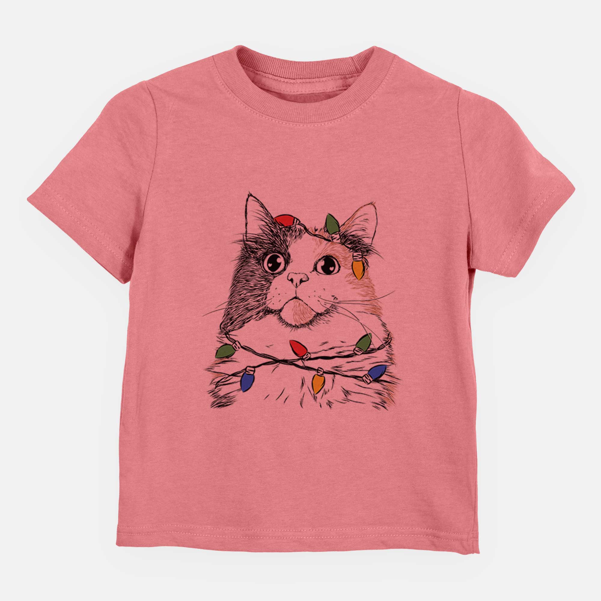 Christmas Lights Greta the Calico Cat - Kids/Youth/Toddler Shirt