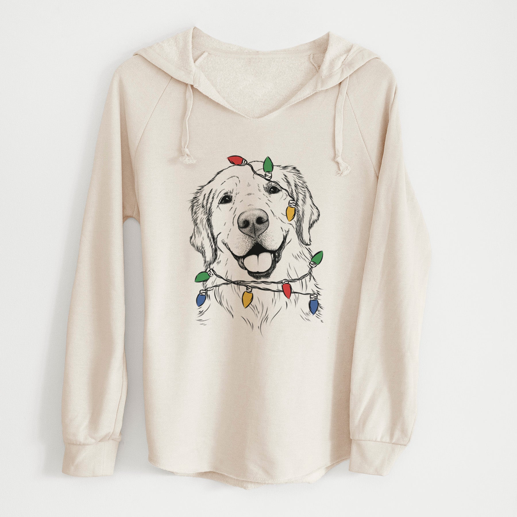 Christmas Lights Griffin the Golden Retriever - Cali Wave Hooded Sweatshirt