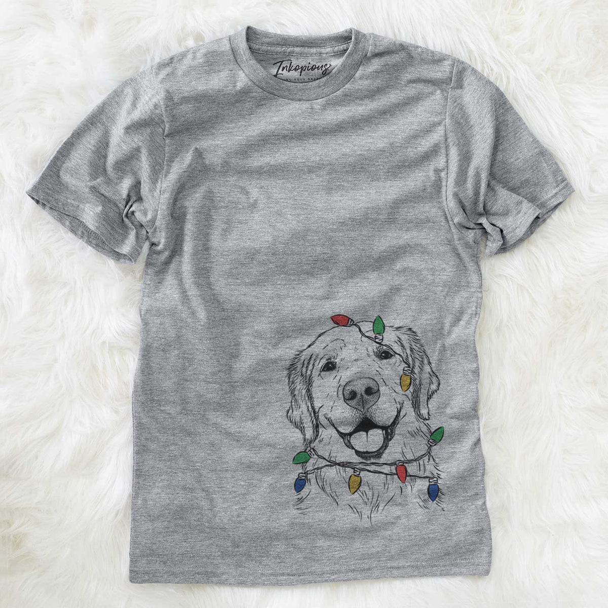 Christmas Lights Griffin the Golden Retriever - Unisex Crewneck