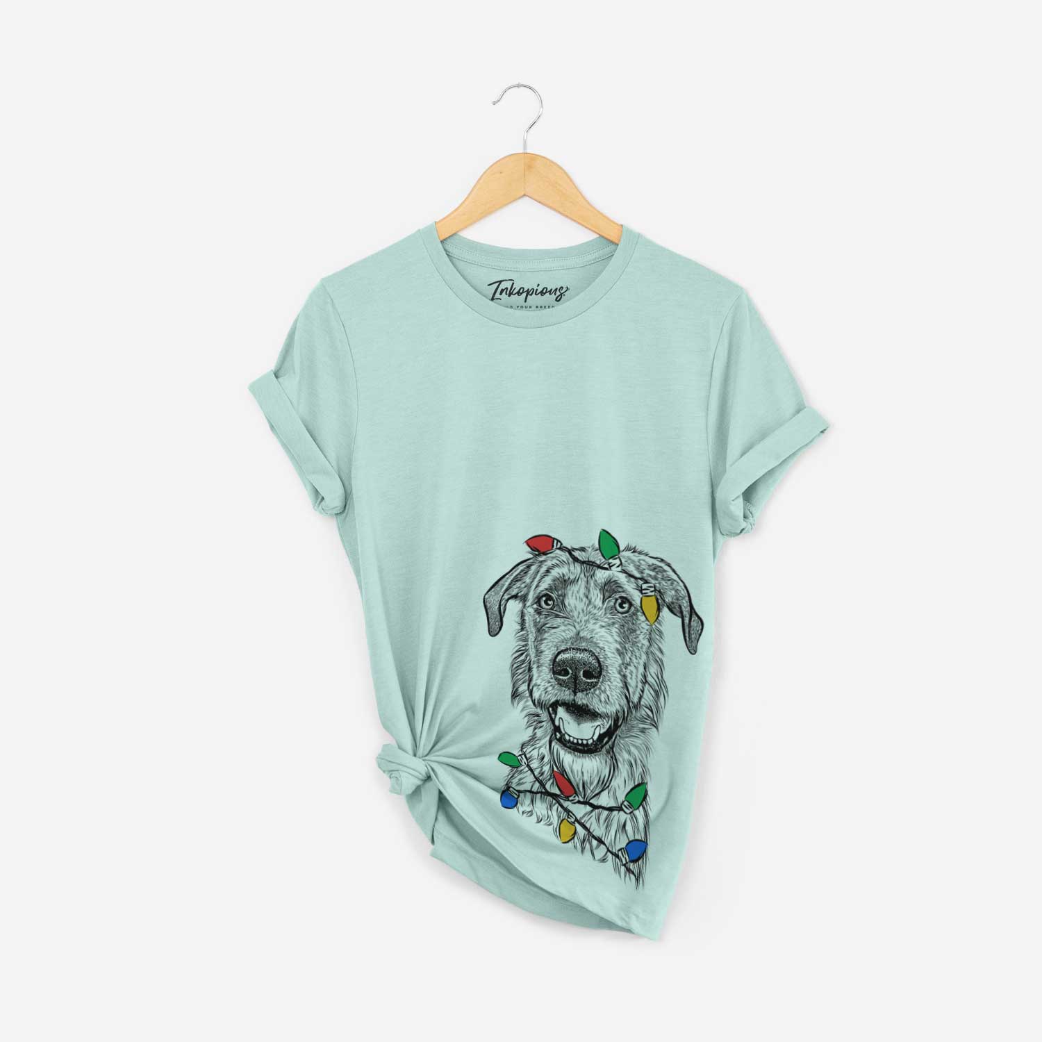 Christmas Lights Griffin the Irish Wolfhound - Unisex Crewneck