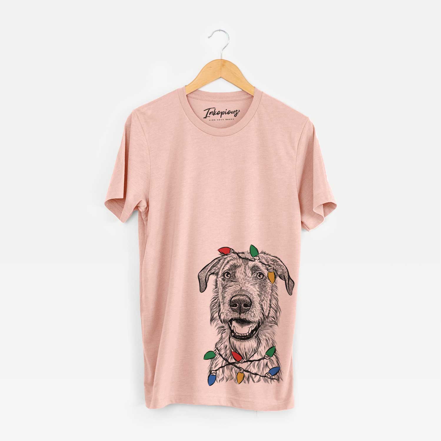 Christmas Lights Griffin the Irish Wolfhound - Unisex Crewneck