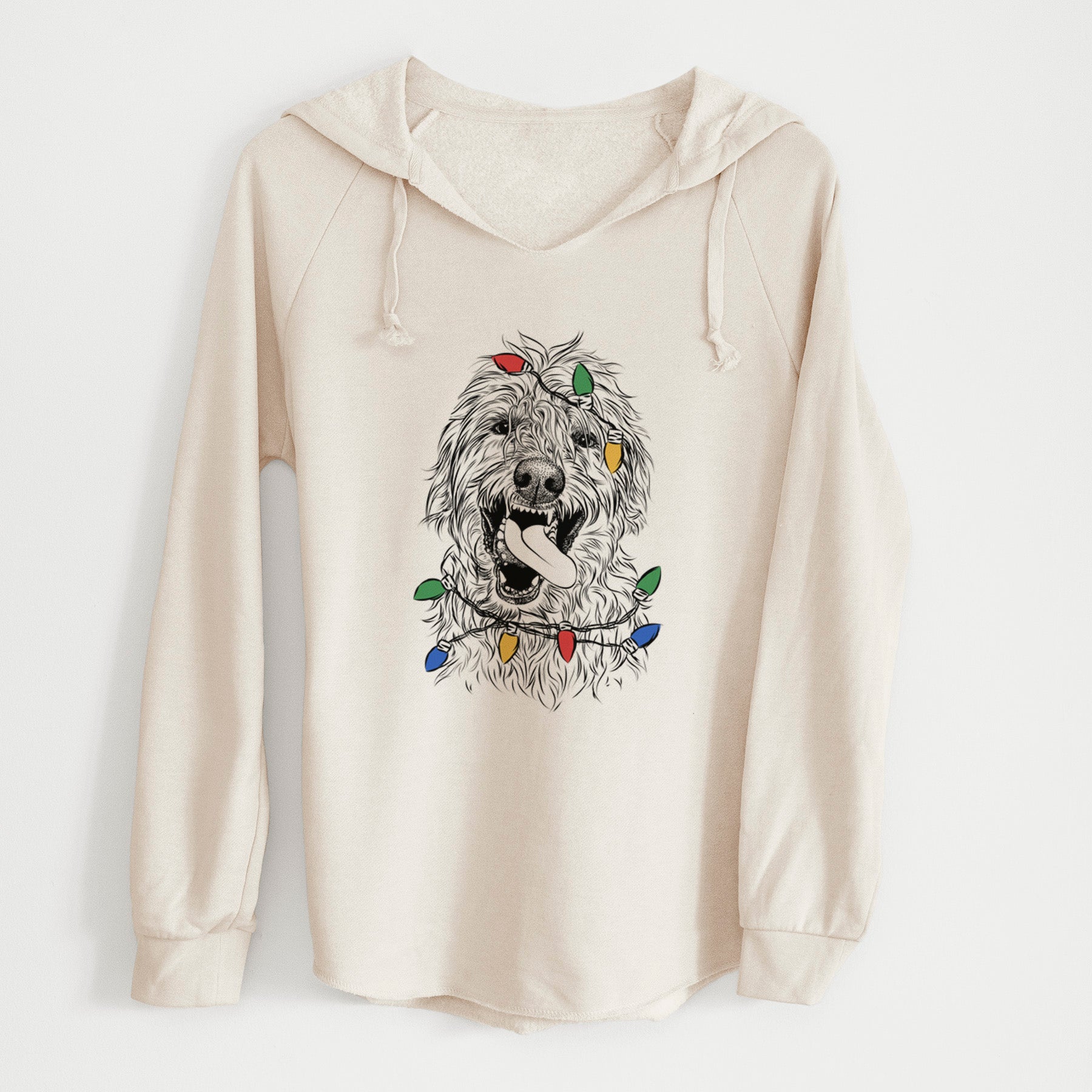 Christmas Lights Groot the Irish Wolfhound - Cali Wave Hooded Sweatshirt