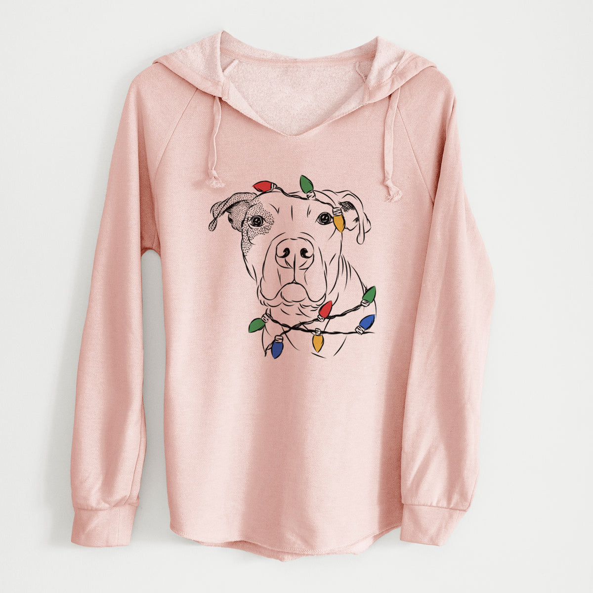 Christmas Lights Gummy the Pitbull - Cali Wave Hooded Sweatshirt