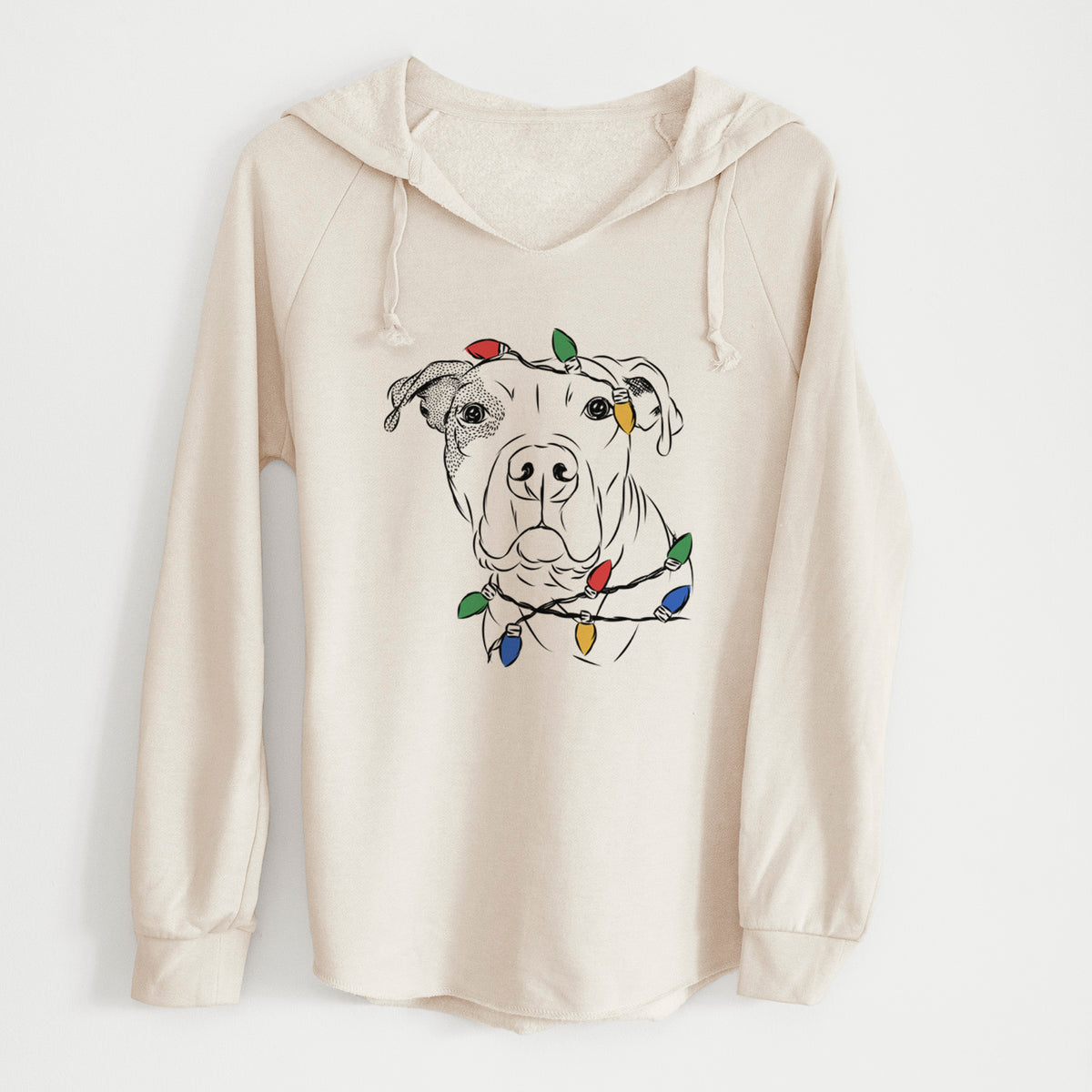 Christmas Lights Gummy the Pitbull - Cali Wave Hooded Sweatshirt