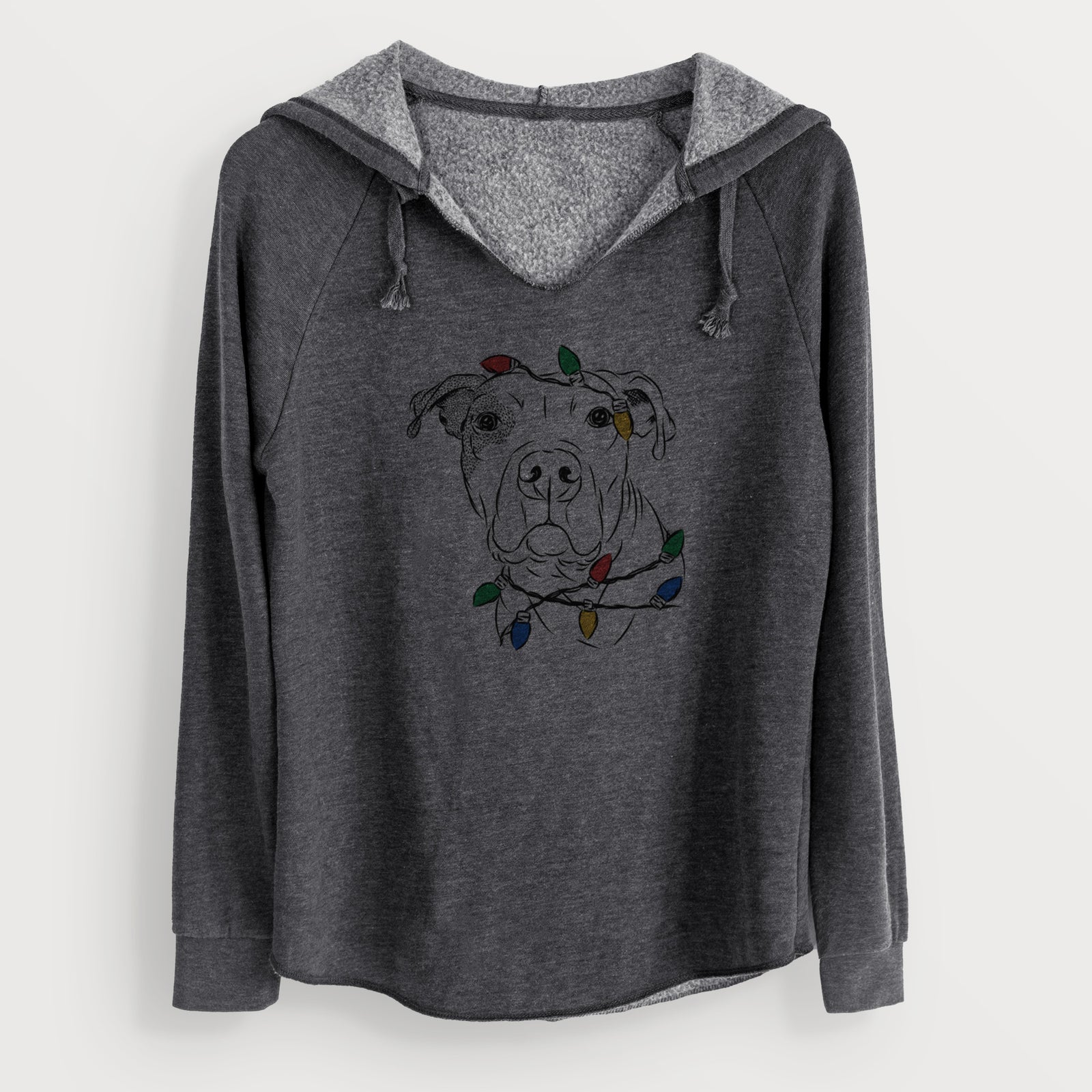 Christmas Lights Gummy the Pitbull - Cali Wave Hooded Sweatshirt