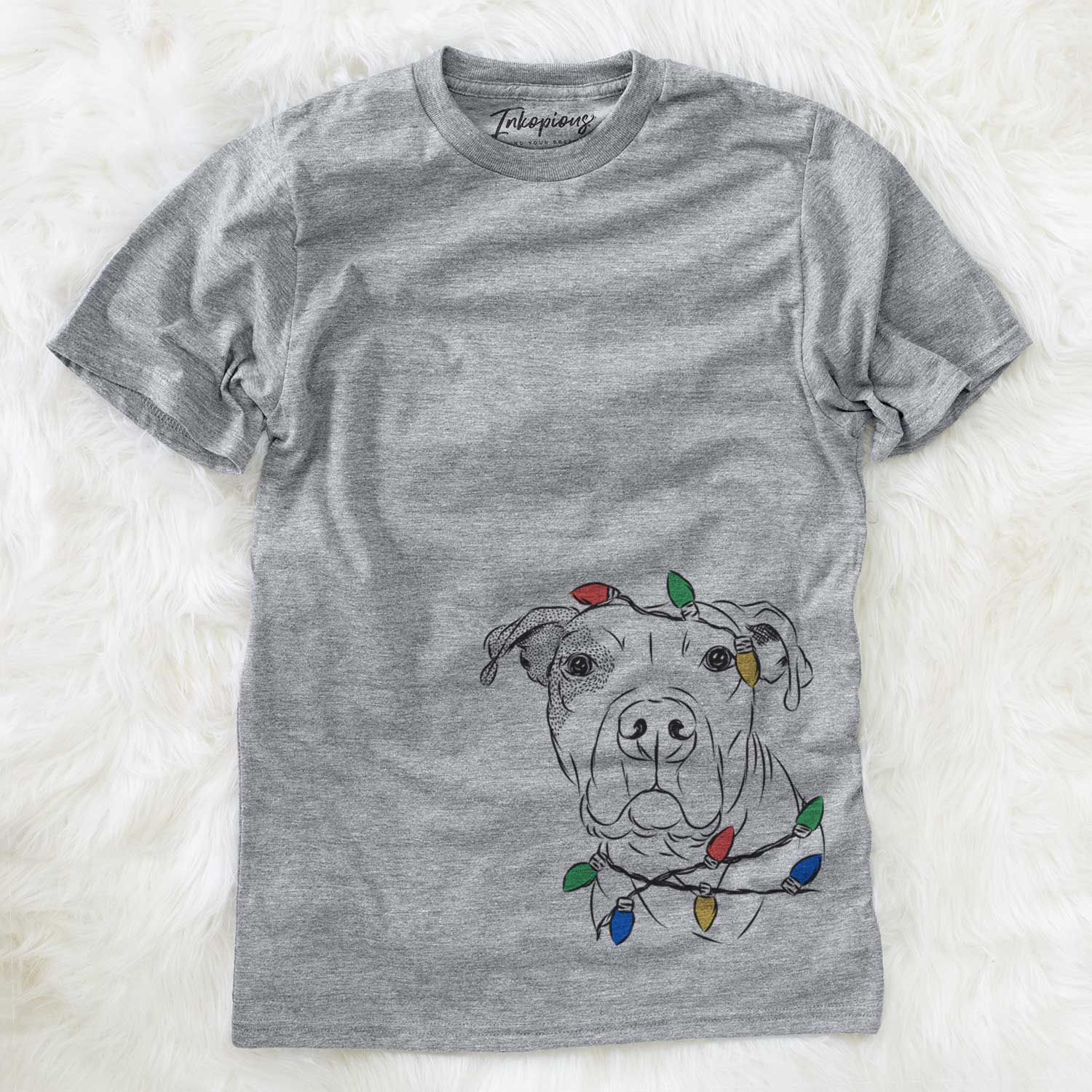 Christmas Lights Gummy the Pitbull - Unisex Crewneck