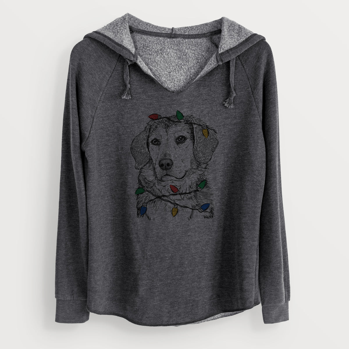 Christmas Lights Gunner the Beagle Mix - Cali Wave Hooded Sweatshirt