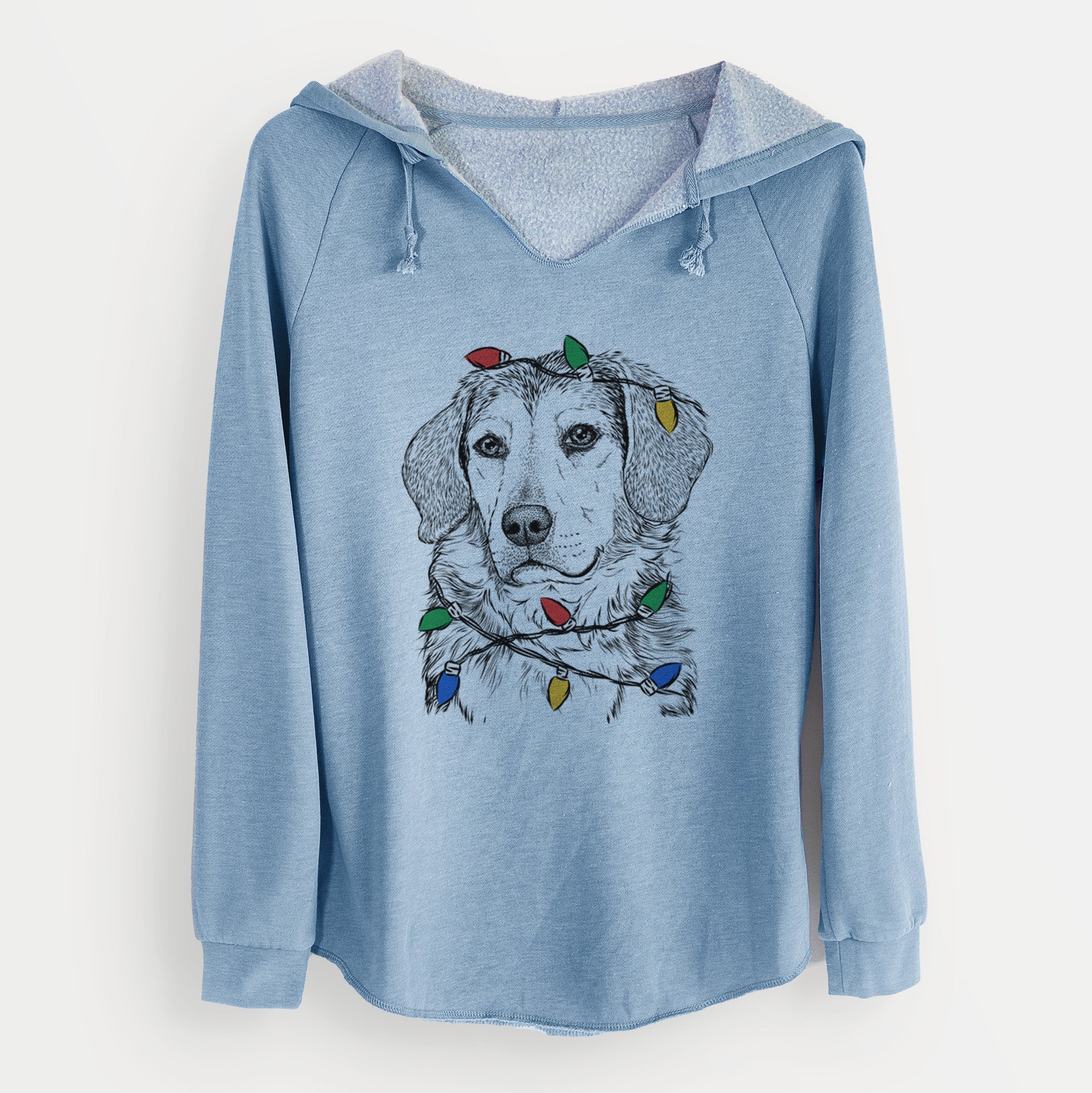 Christmas Lights Gunner the Beagle Mix - Cali Wave Hooded Sweatshirt