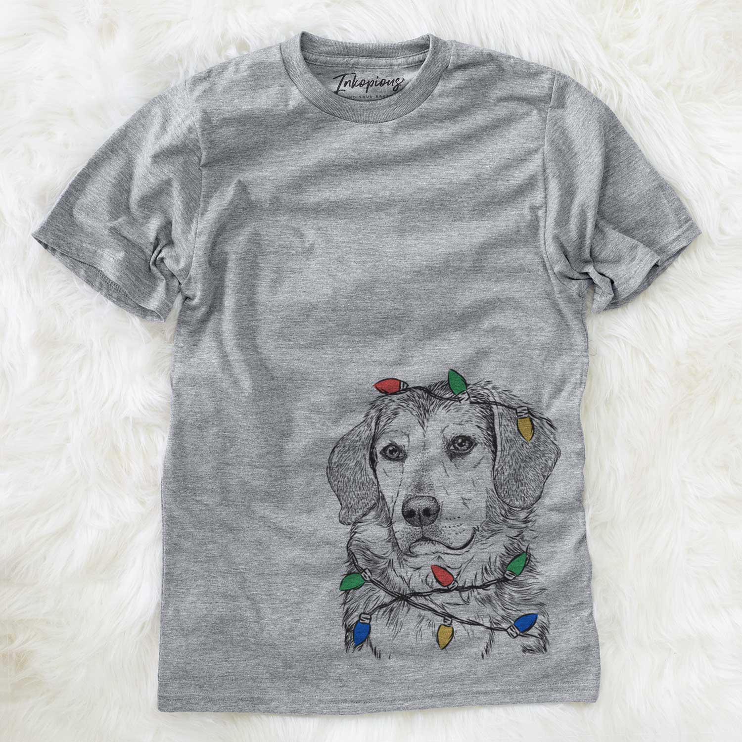 Christmas Lights Gunner the Beagle Mix - Unisex Crewneck