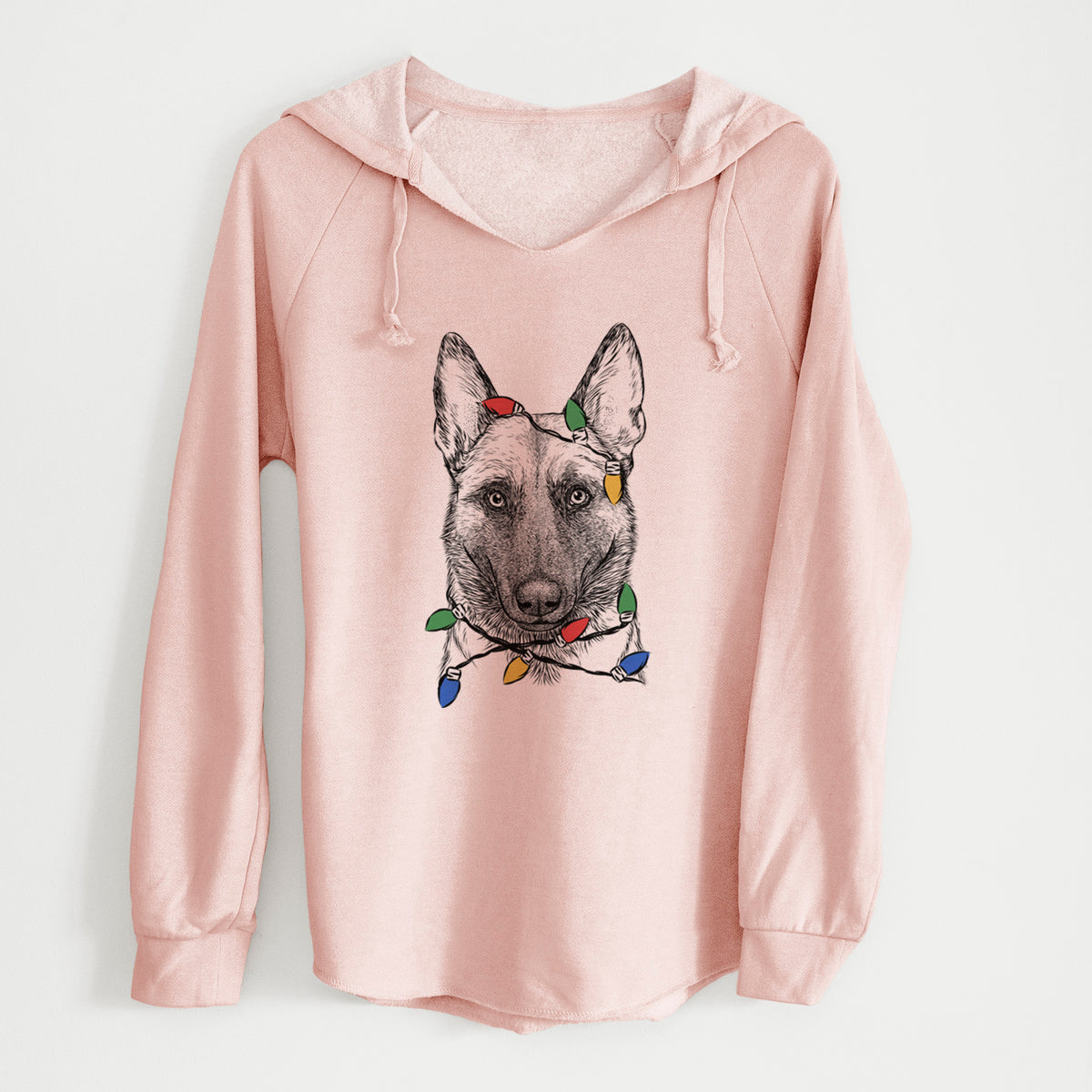 Christmas Lights Gunther the Belgian Malinois - Cali Wave Hooded Sweatshirt