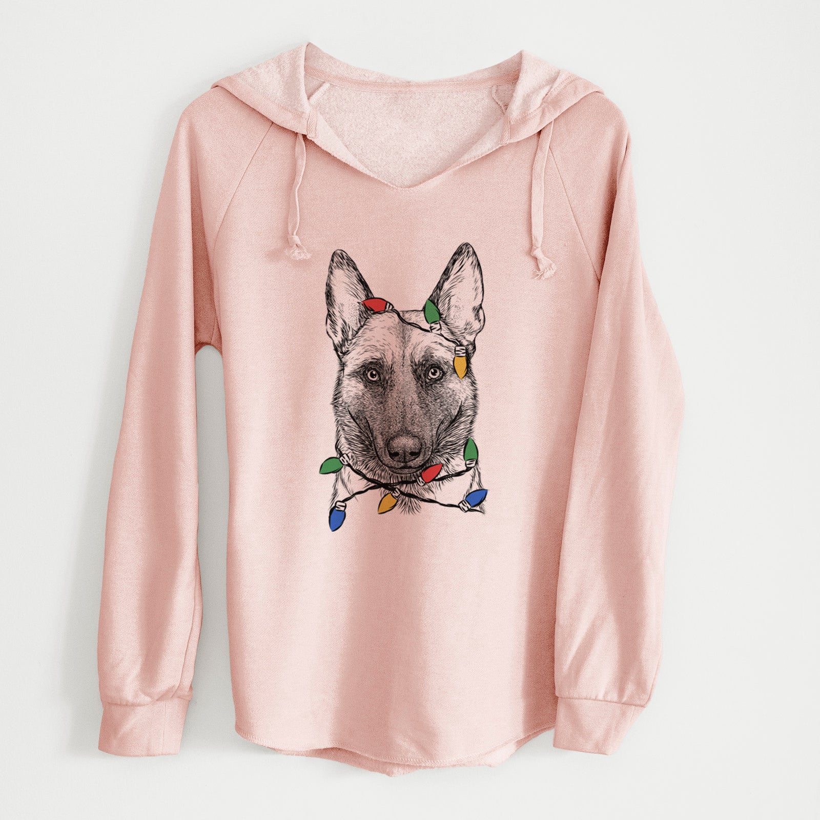 Christmas Lights Gunther the Belgian Malinois - Cali Wave Hooded Sweatshirt