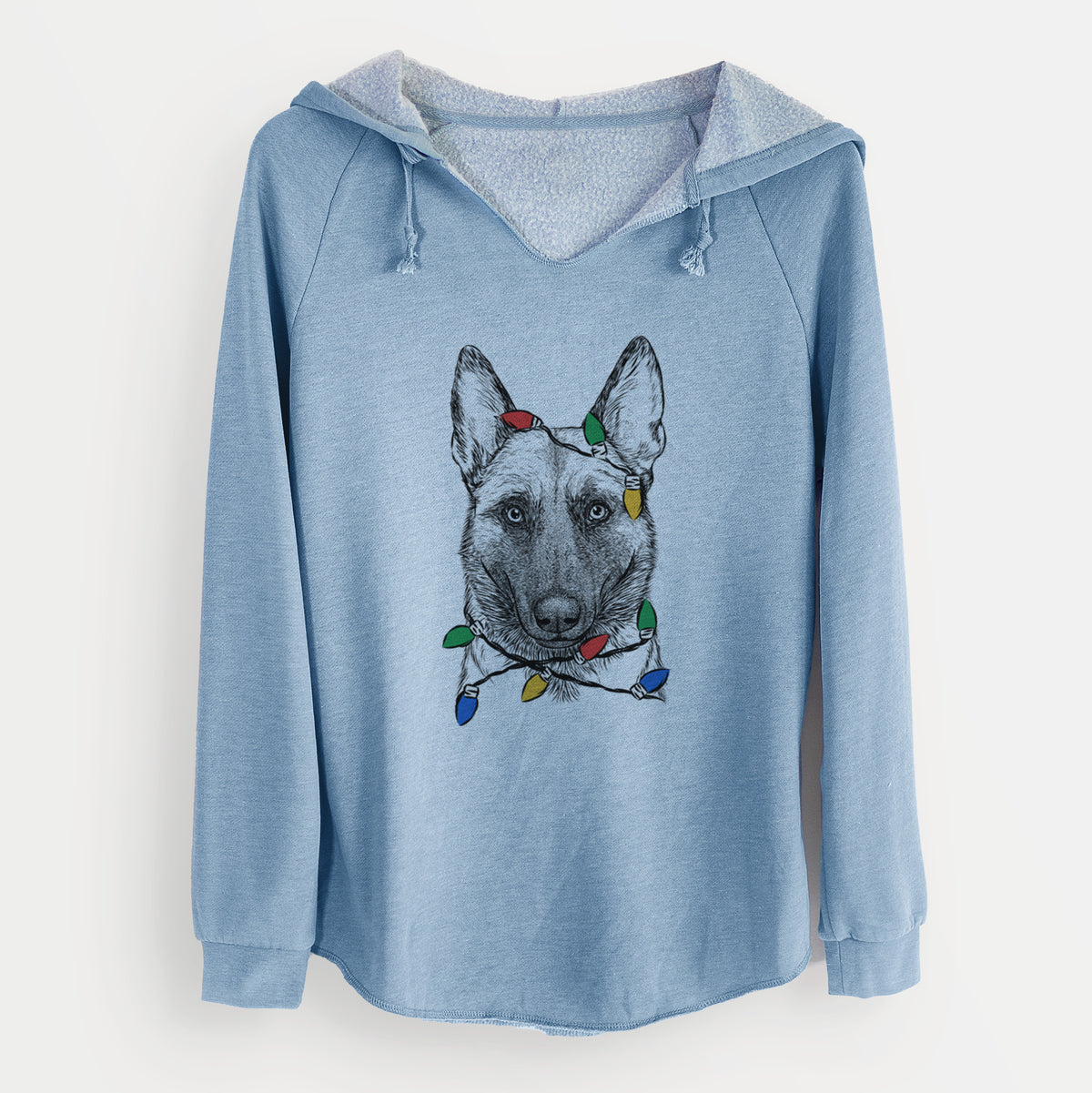 Christmas Lights Gunther the Belgian Malinois - Cali Wave Hooded Sweatshirt