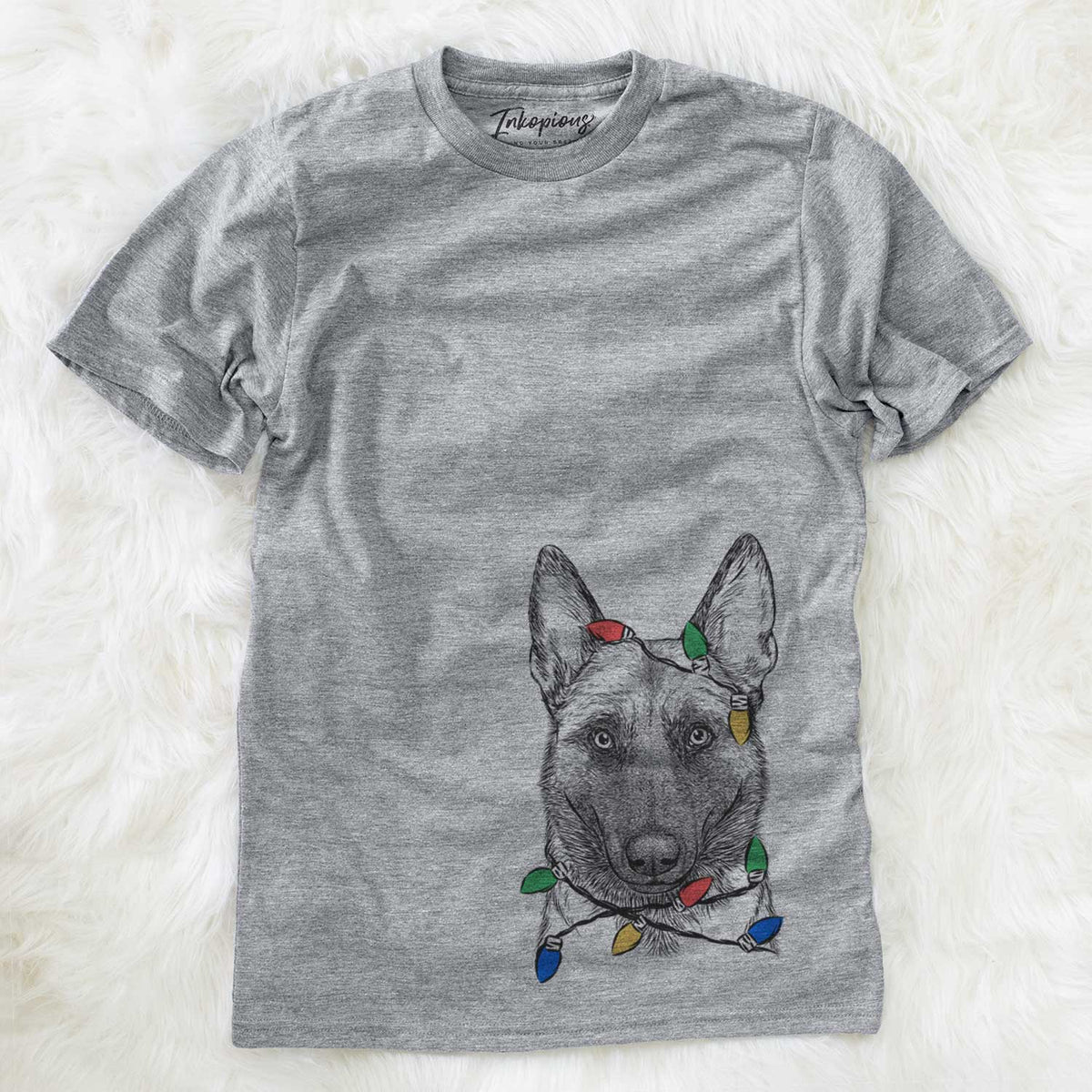 Christmas Lights Gunther the Belgian Malinois - Unisex Crewneck