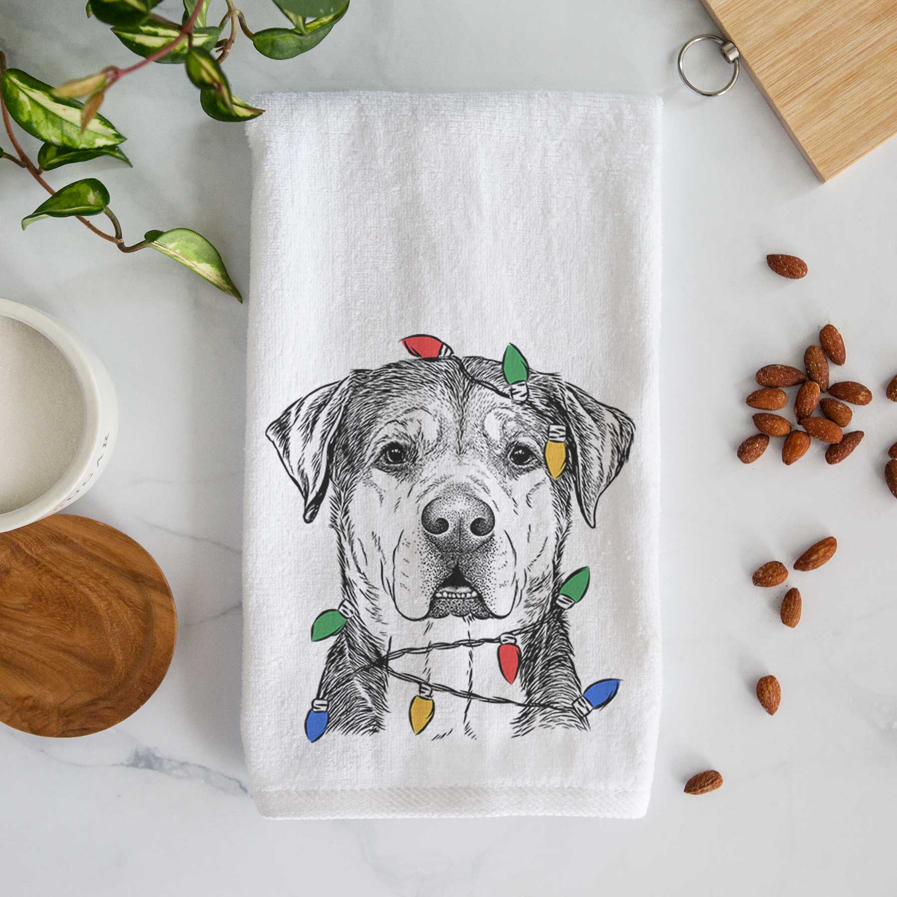 Gus the Rottweiler Mix Decorative Hand Towel